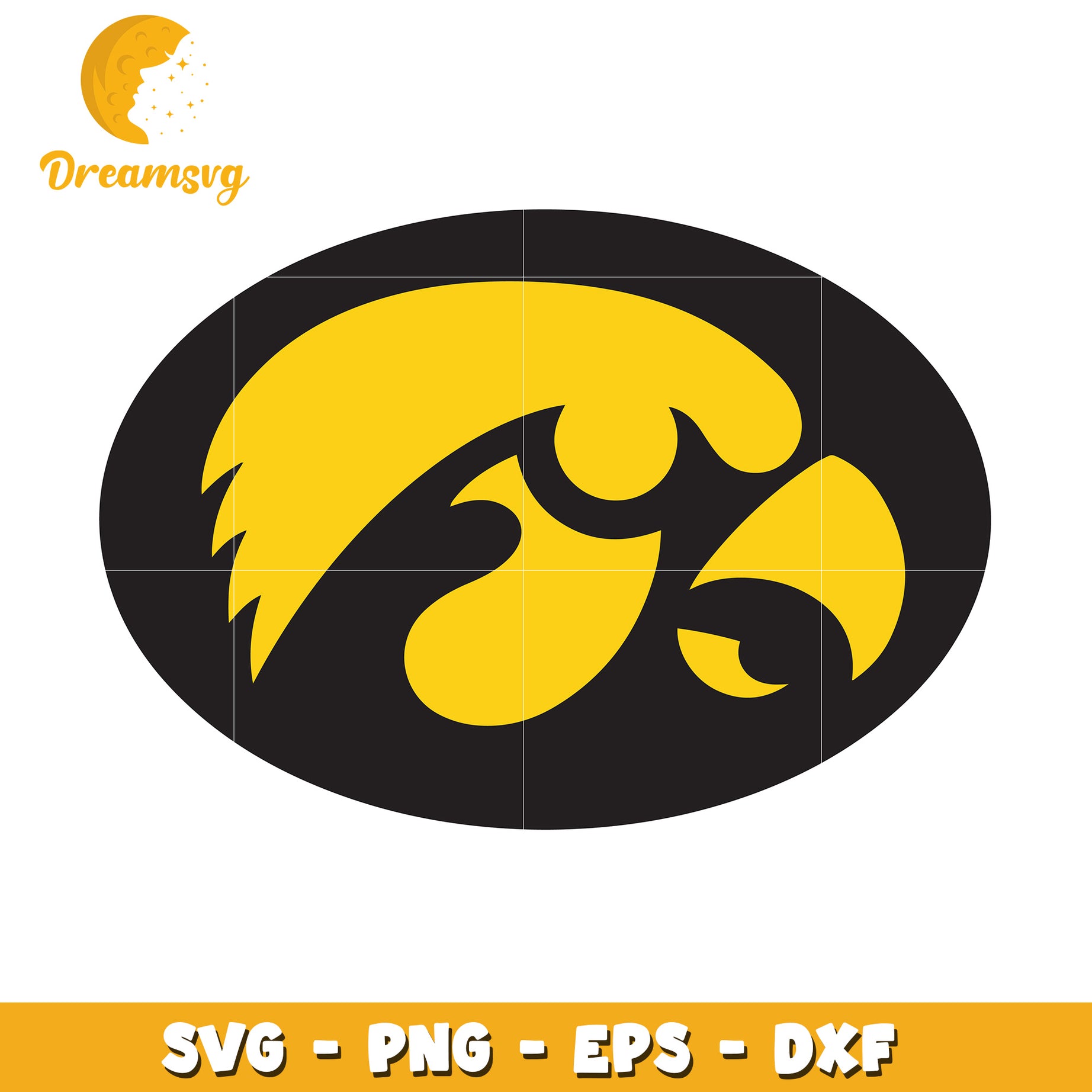 Iowa Hawkeyes Head SVG Cut File