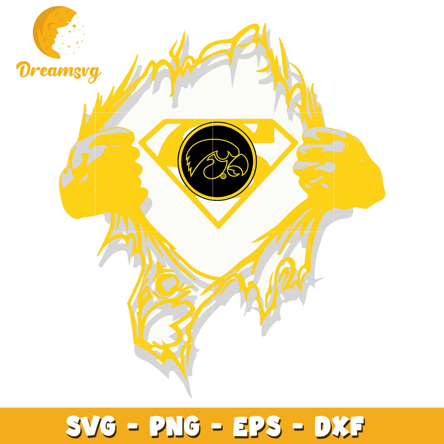 Iowa Hawkeyes Superhero SVG PNG EPS DXF