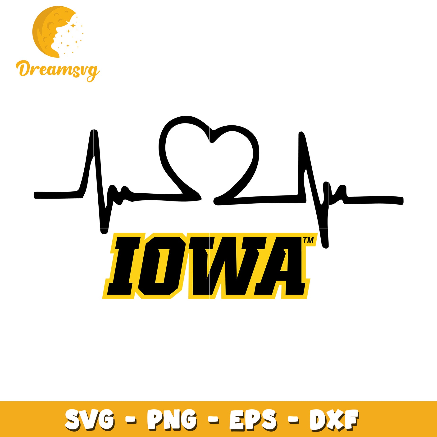 Iowa Heartbeat SVG PNG EPS DXF
