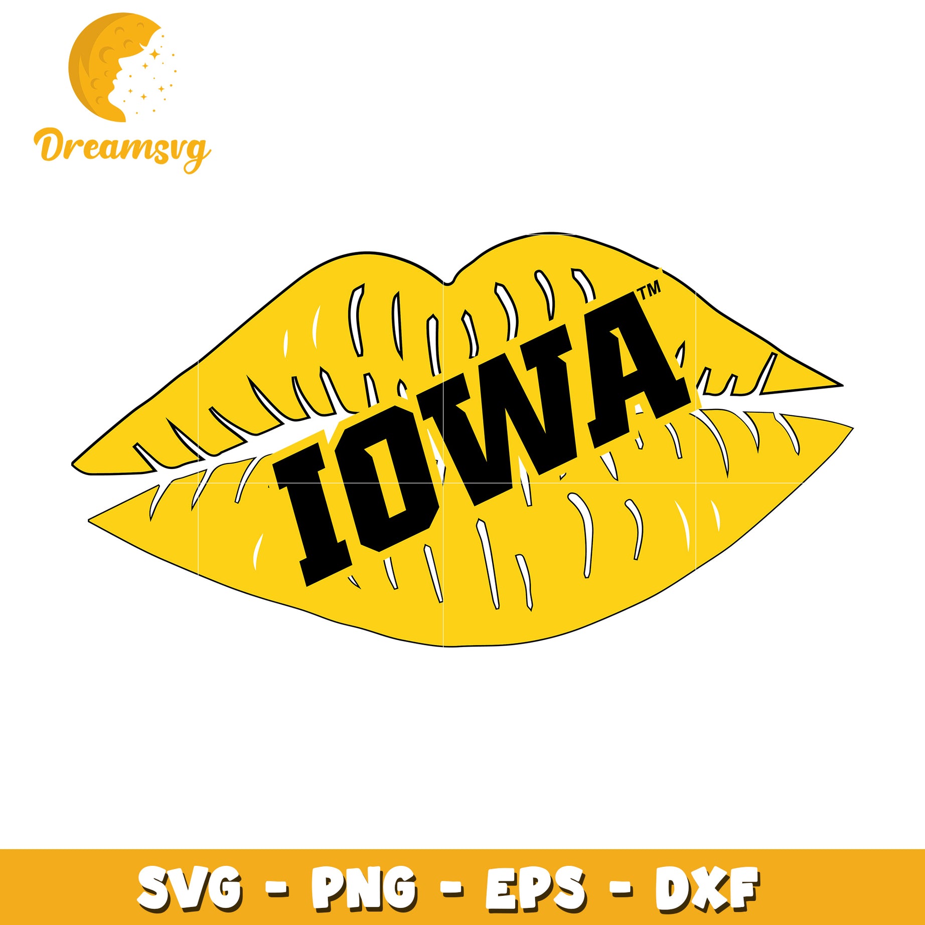 Iowa Lips SVG Cut File PNG EPS DXF