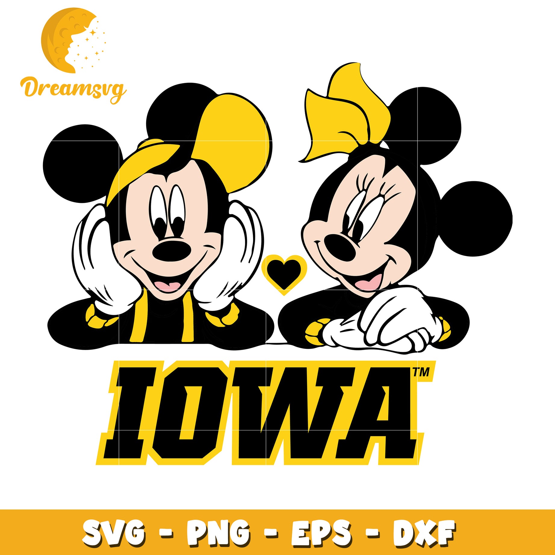 Iowa Mickey Minnie SVG PNG EPS DXF