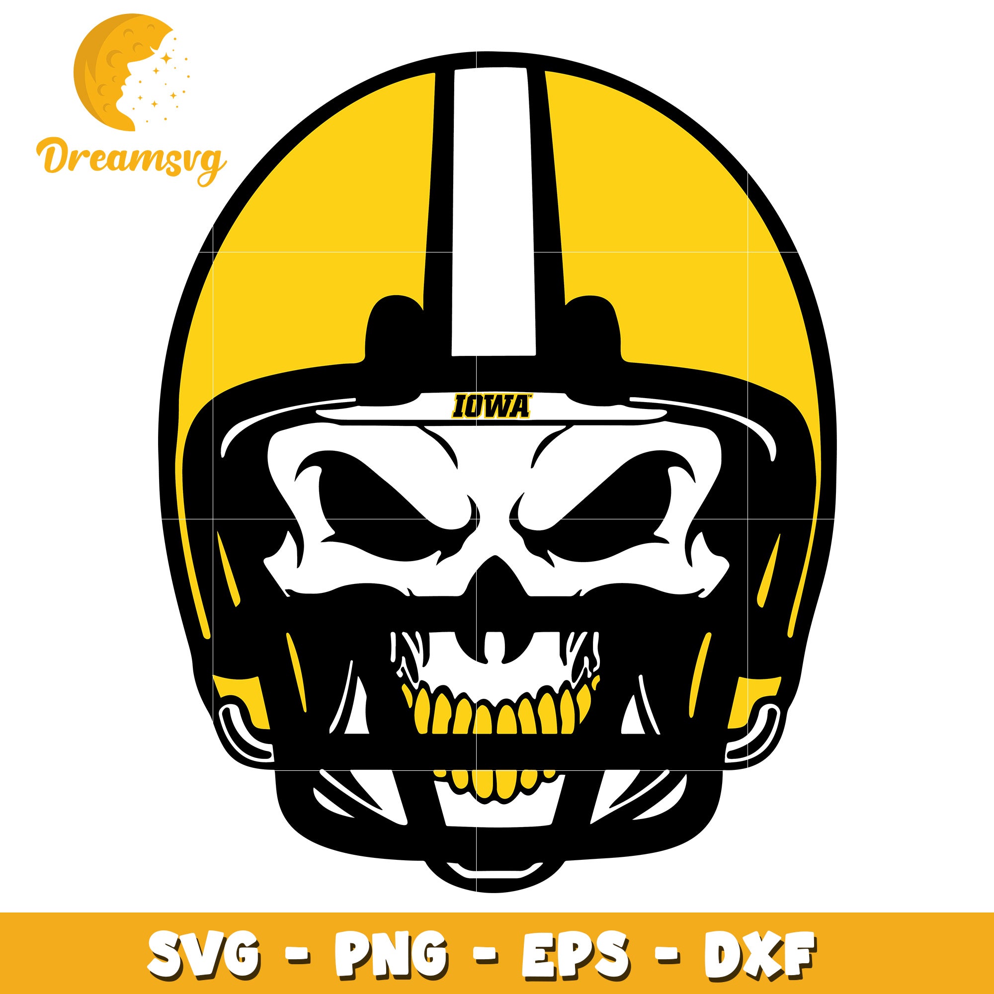 Iowa Skull Football Helmet SVG PNG EPS DXF