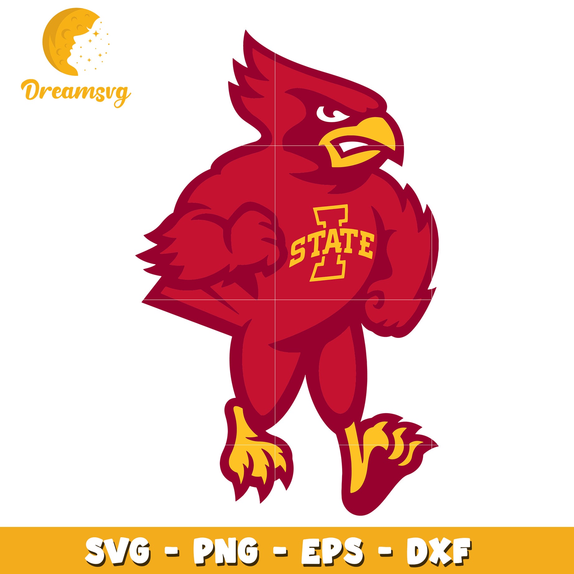 Iowa State Cardinal Mascot SVG PNG EPS DXF