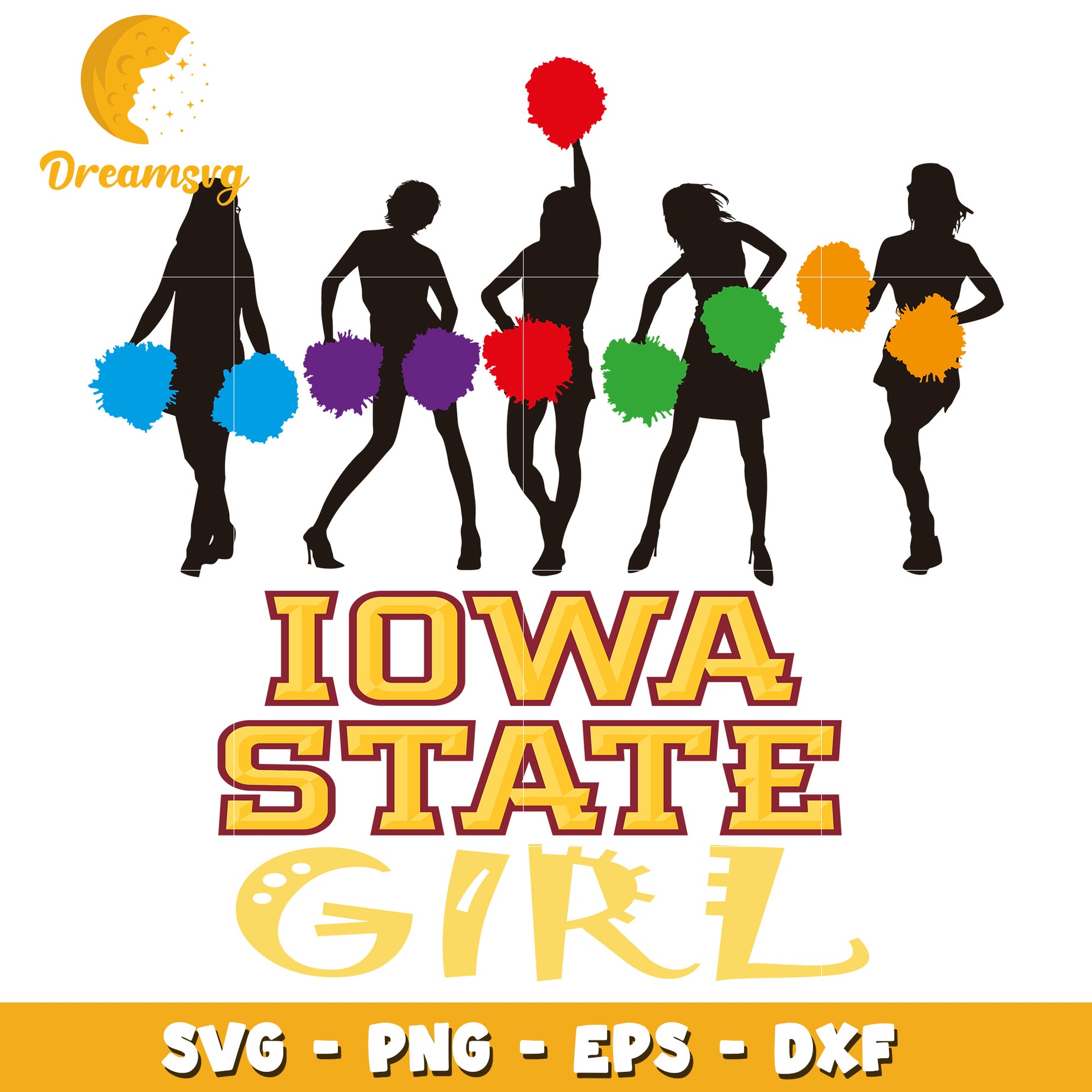 Iowa State Cheerleader SVG Cut File