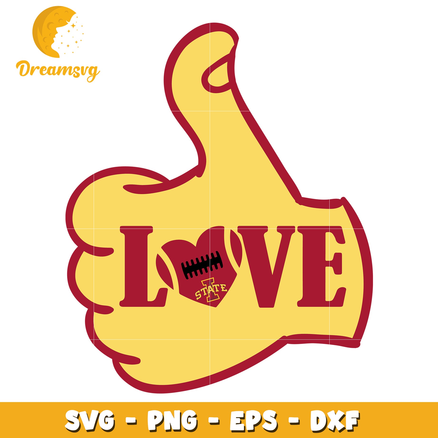 Iowa State Football Love SVG Cut File