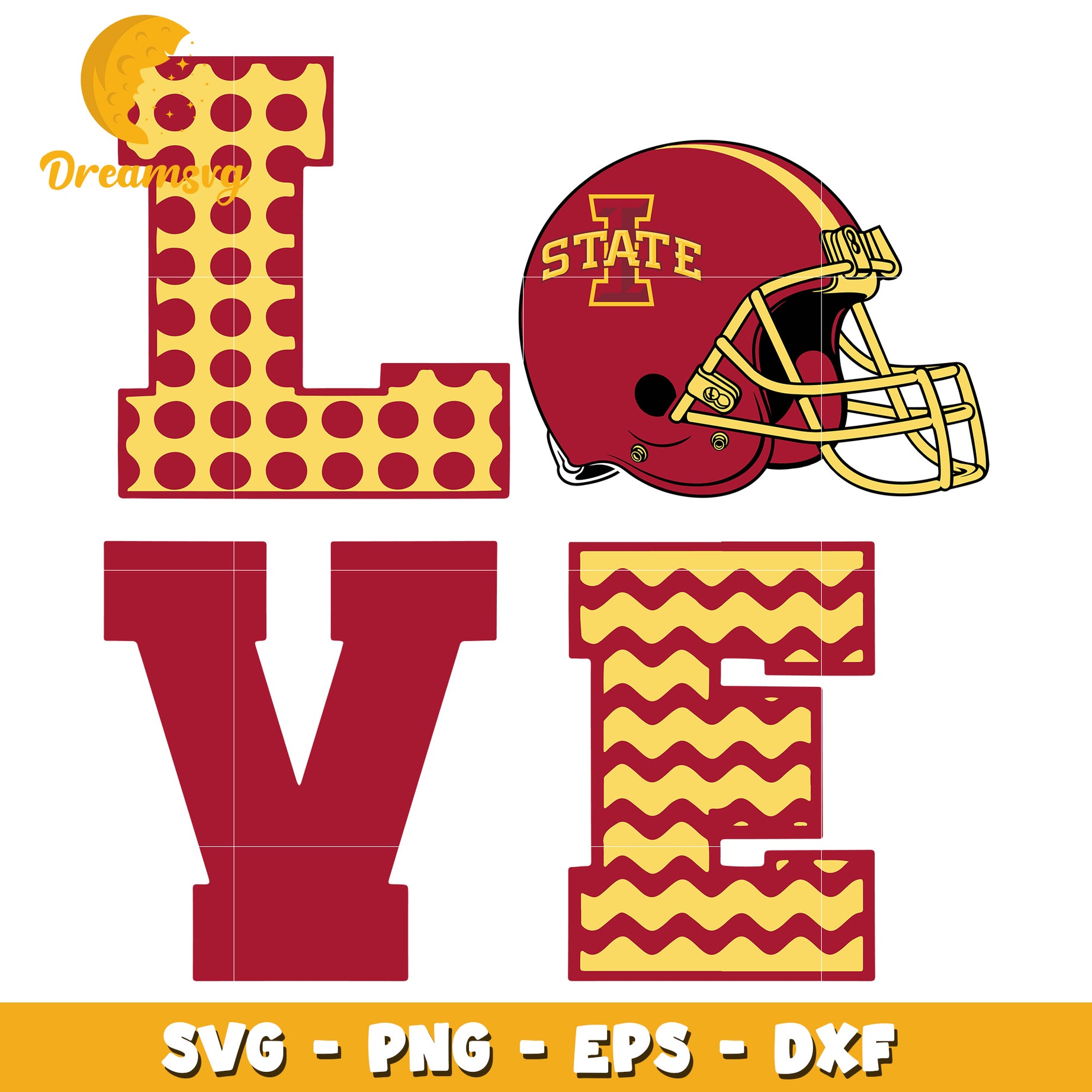 Iowa State Football Love SVG PNG EPS DXF