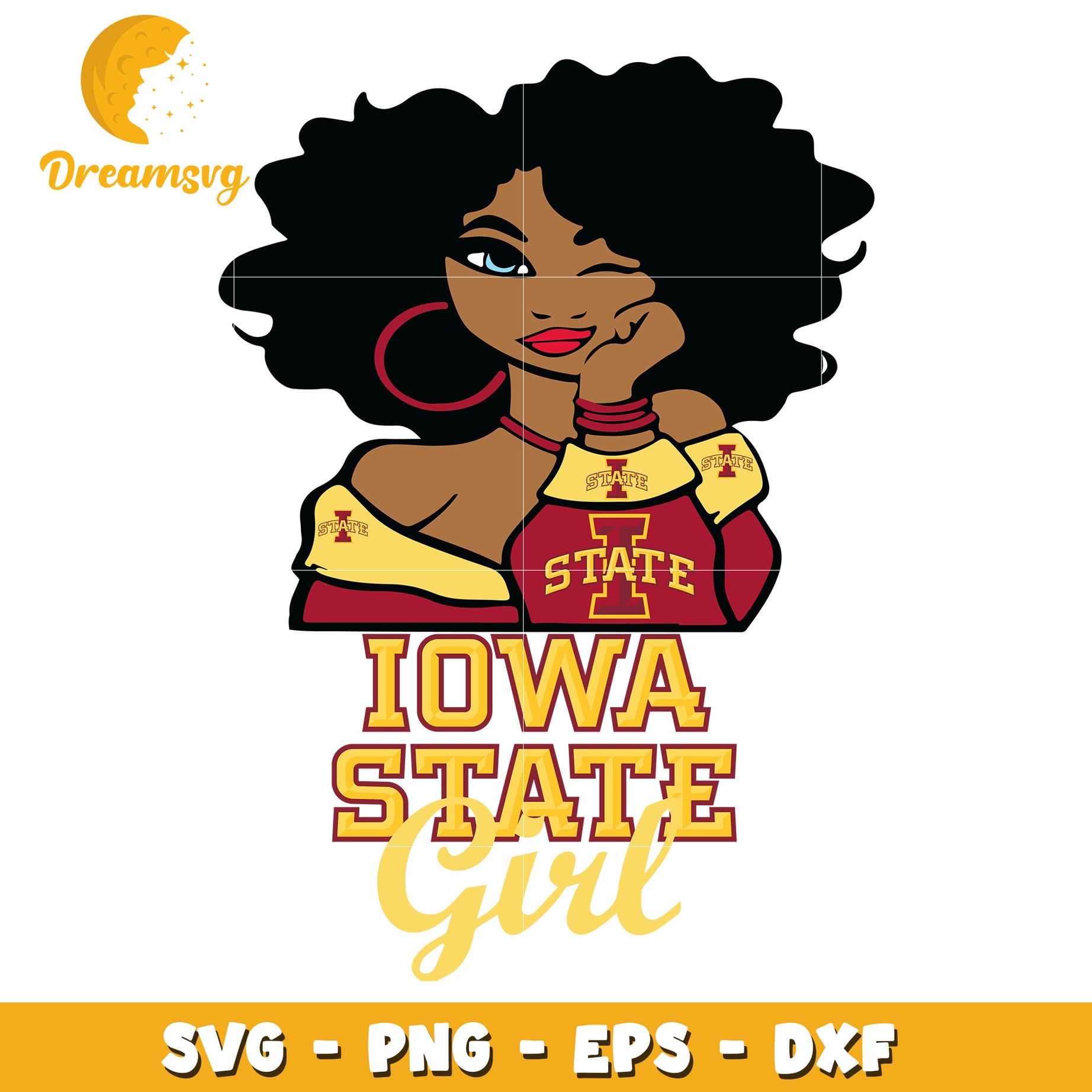 Iowa State Girl SVG PNG EPS DXF Cut File