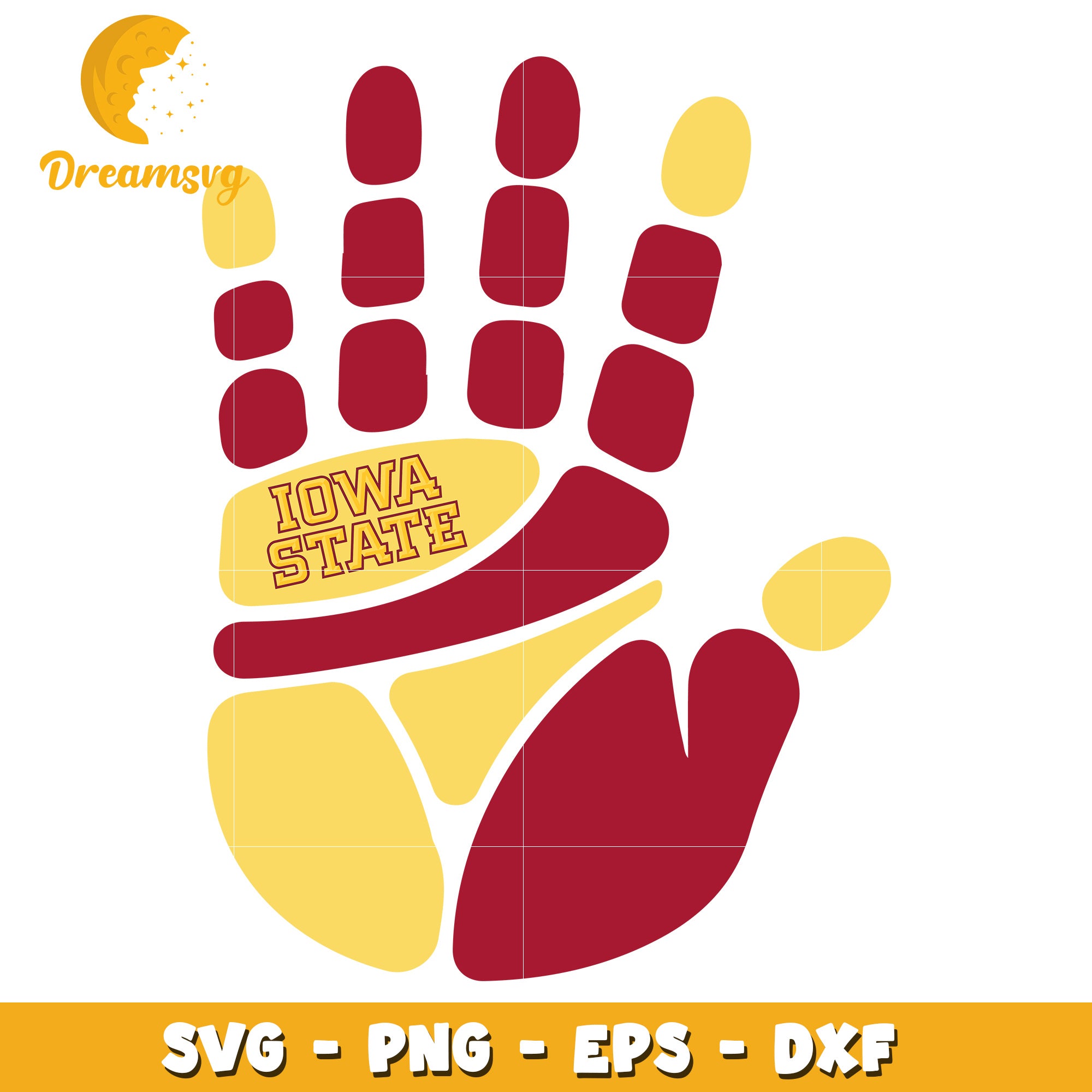 Iowa State Handprint SVG PNG EPS DXF