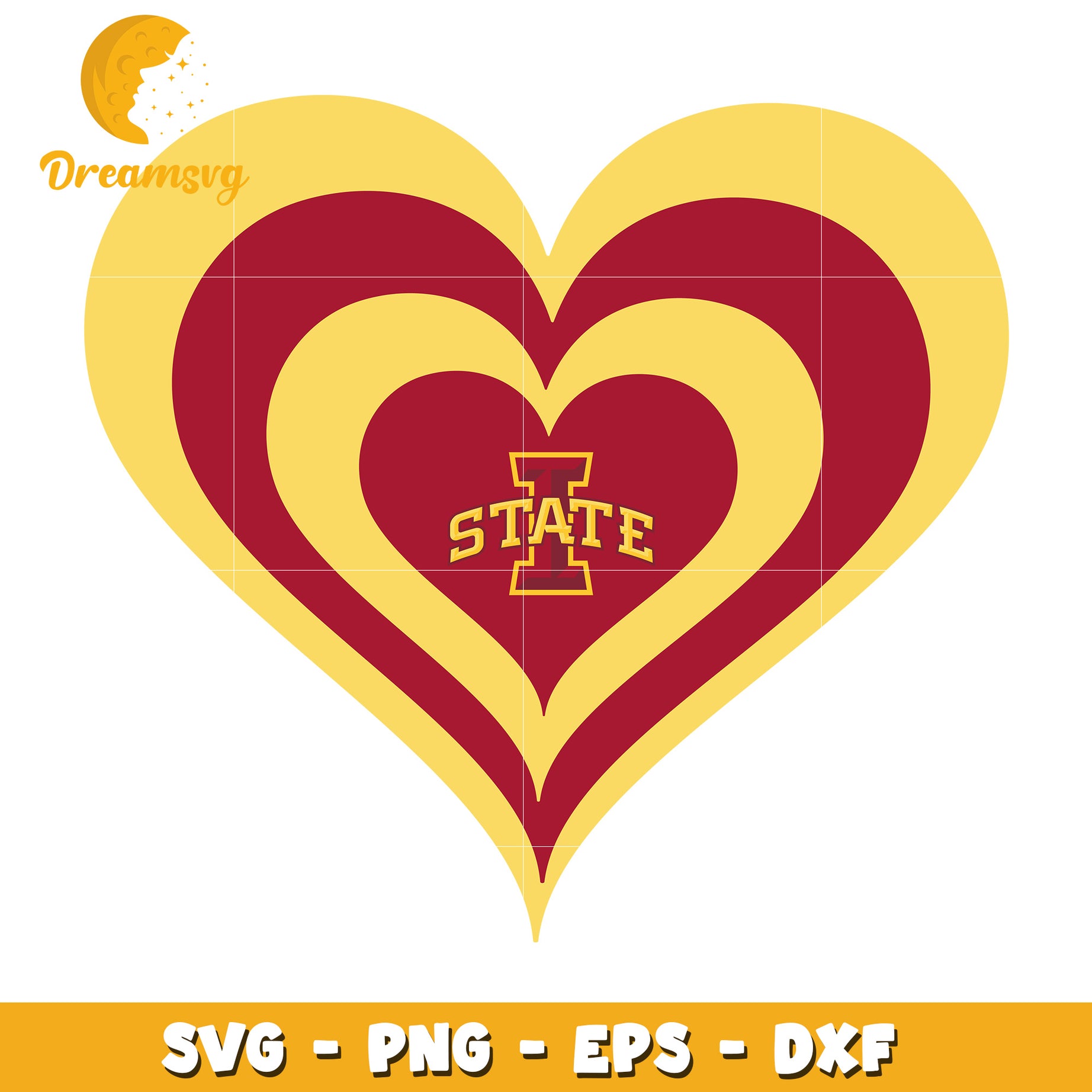 Iowa State Heart SVG Cut File