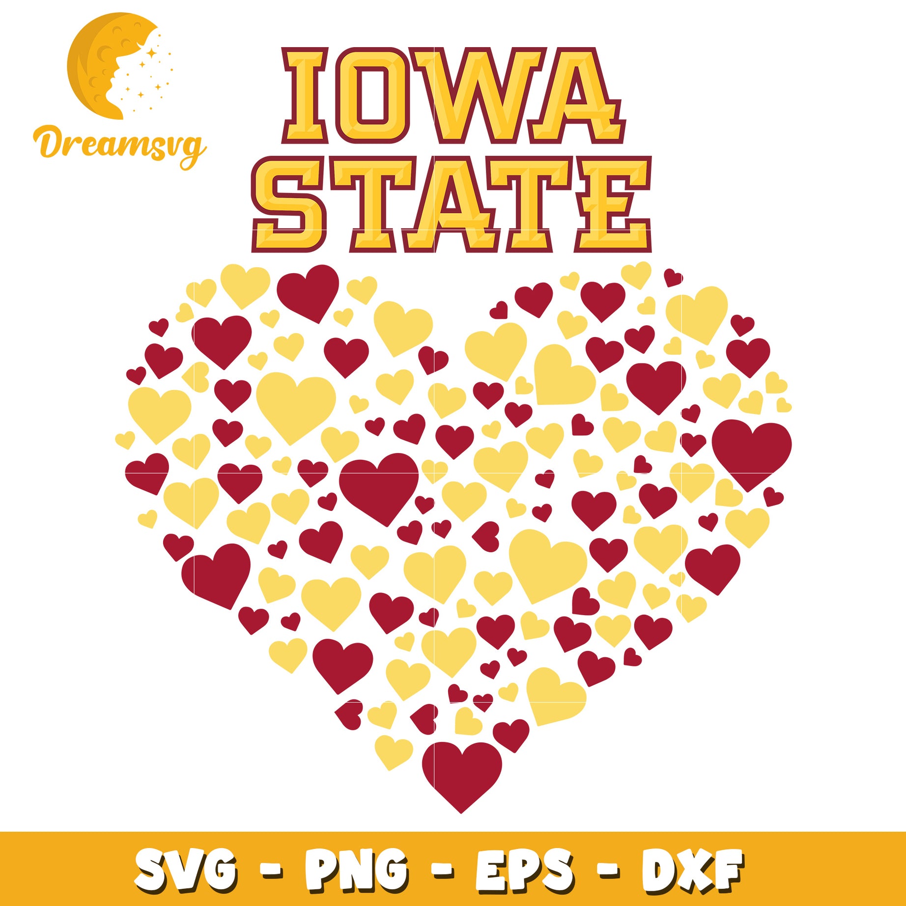 Iowa State Heart SVG PNG EPS DXF Cut File