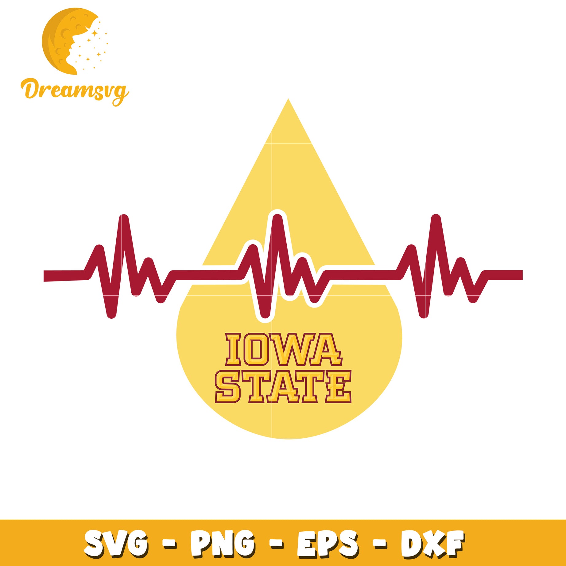 Iowa State Heartbeat SVG PNG EPS DXF