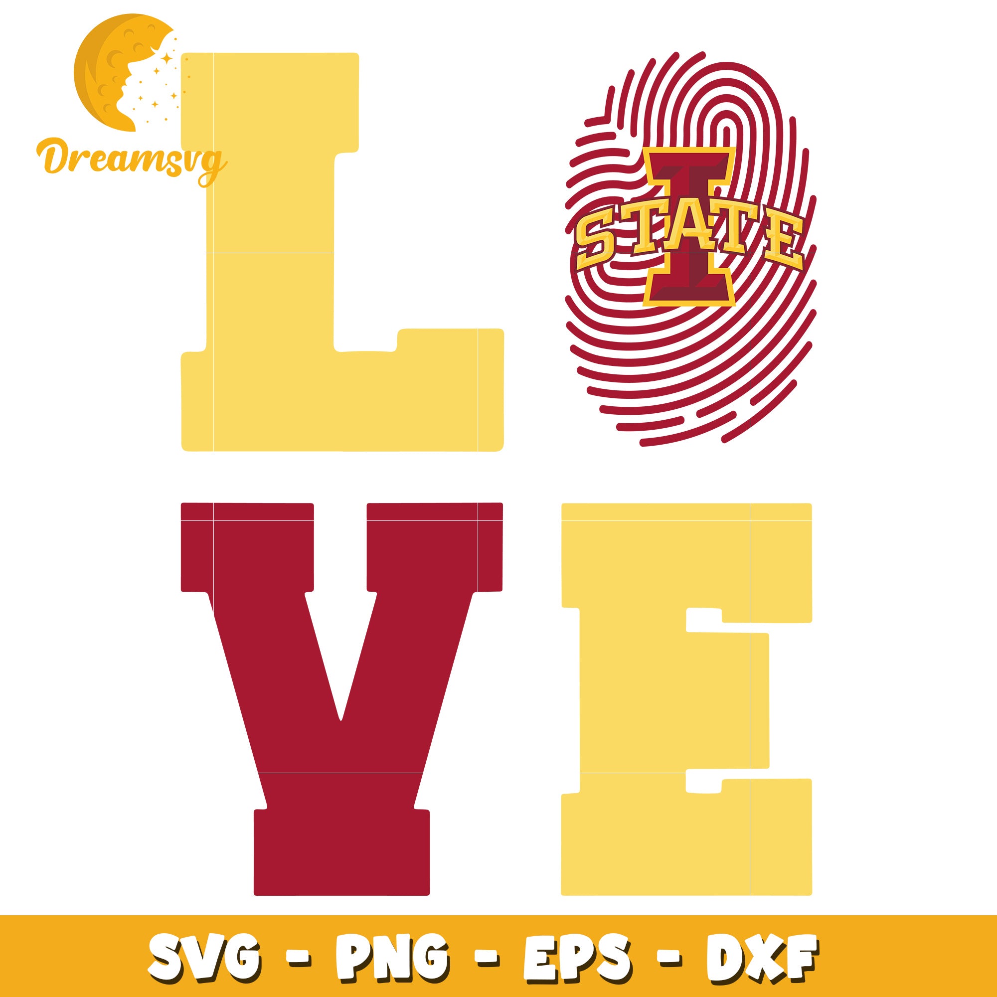 Iowa State Love SVG PNG EPS DXF Files