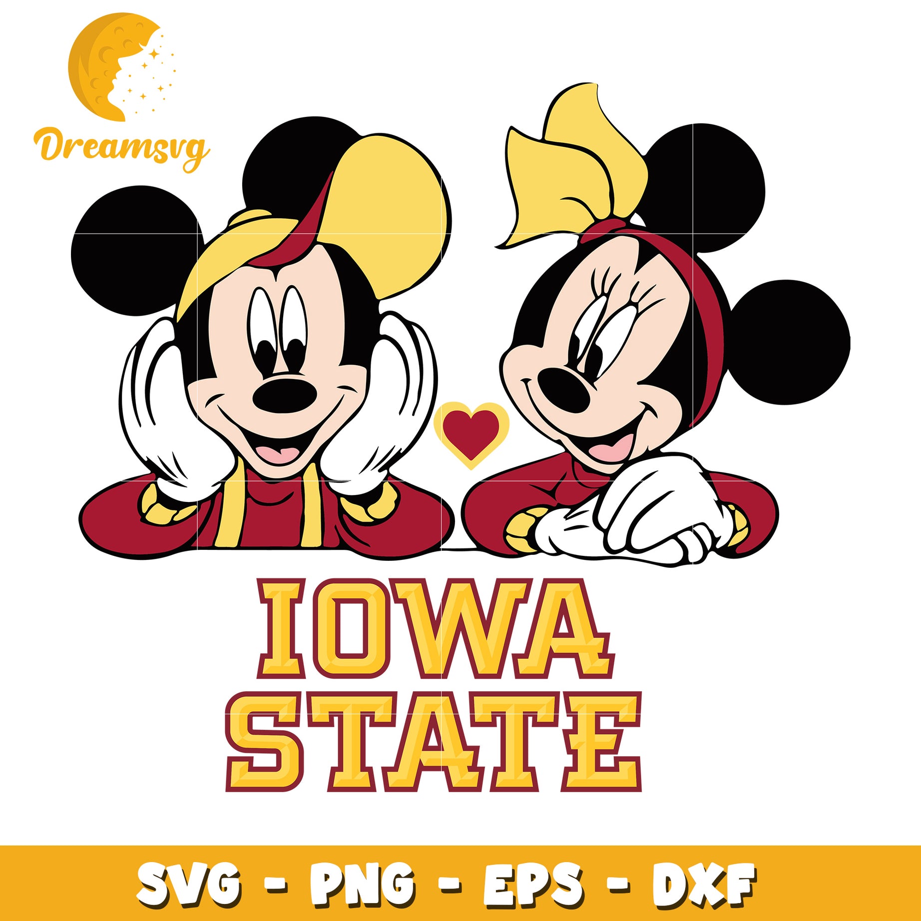 Iowa State Mickey Minnie SVG PNG EPS DXF