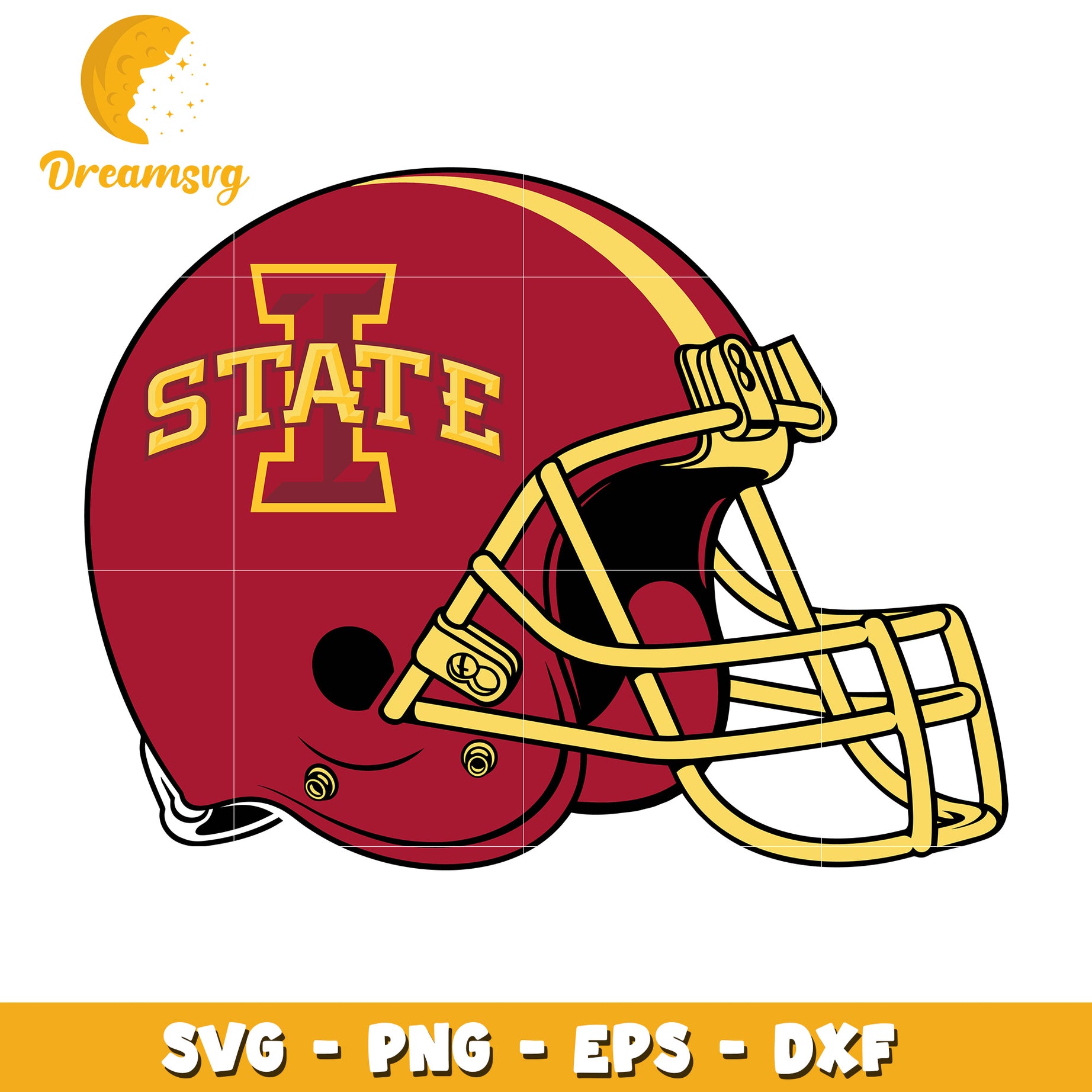 Iowa State University Football Helmet SVG Design for Crafters