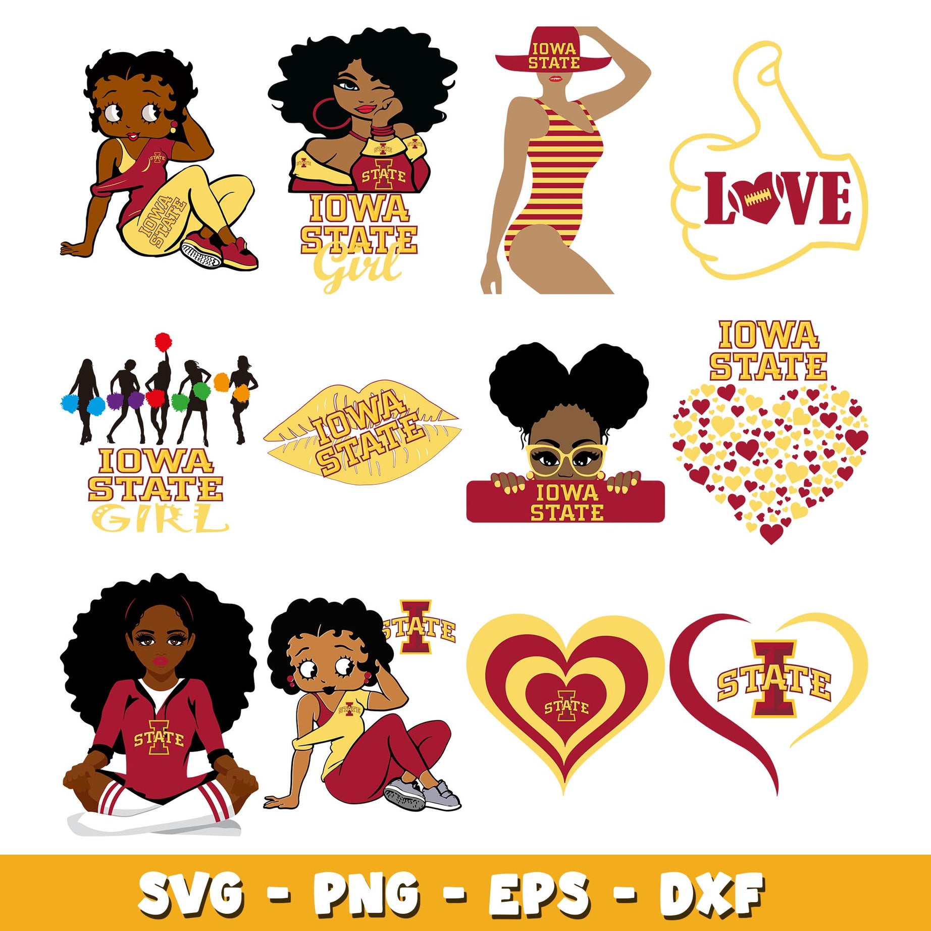 Iowa State girl Bundle svg, Iowa State logo svg, ncaa svg 