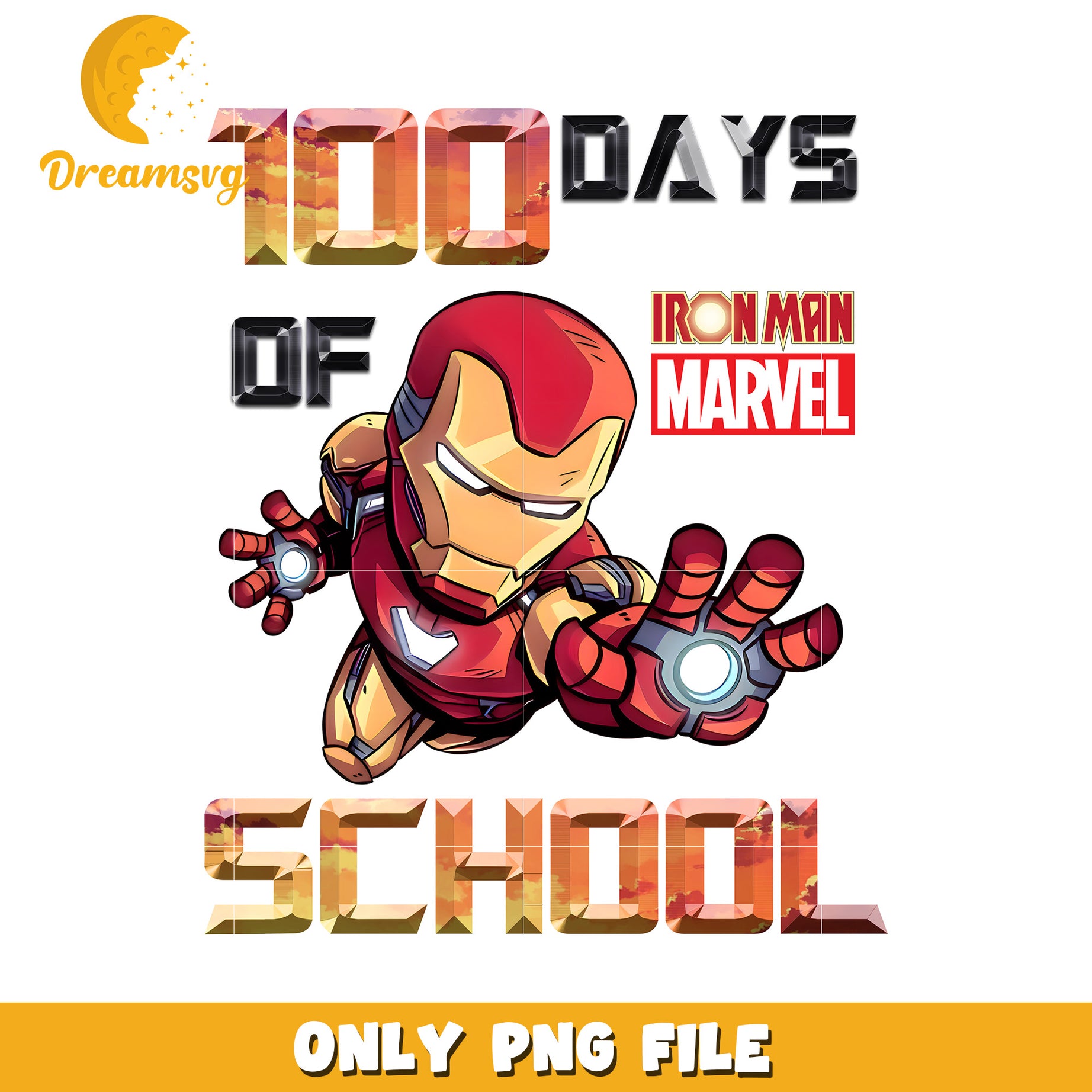 Iron Man 100 Days of School PNG