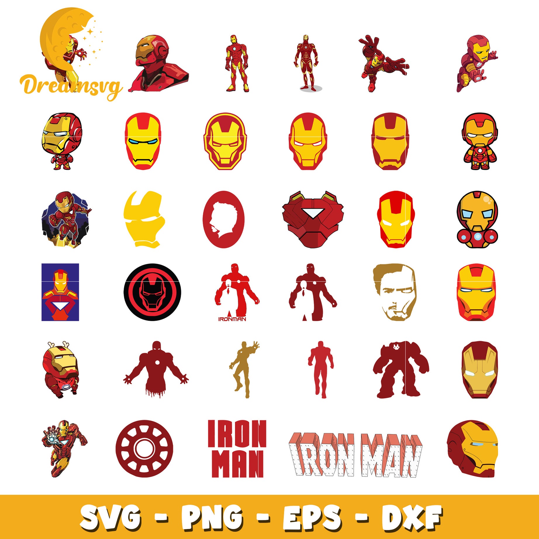 Iron man marvel face design bundle svg, iron man mask​ svg