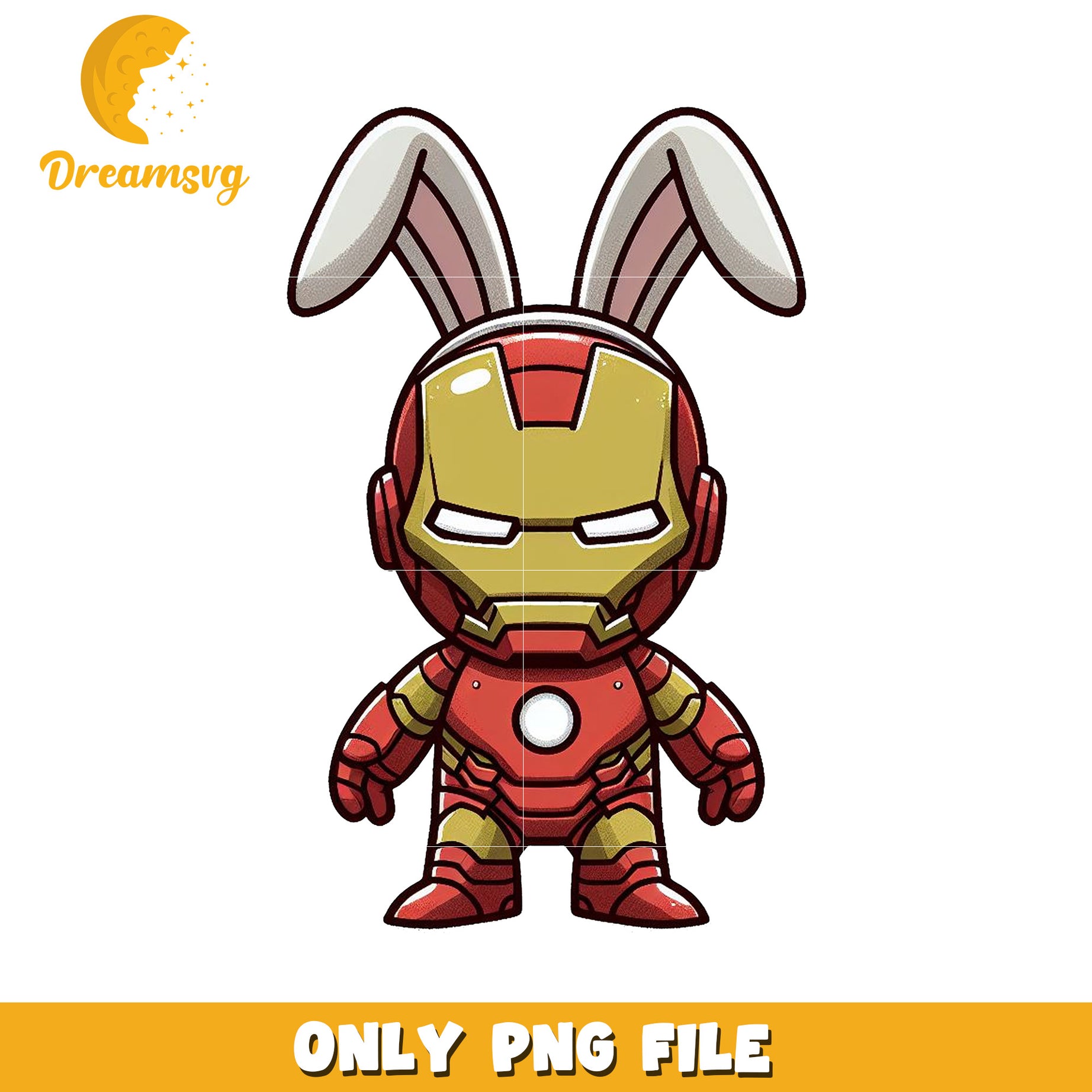 Iron Man Bunny PNG Cartoon