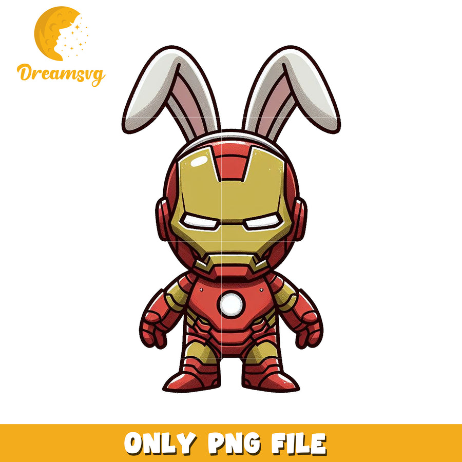 Iron Man Bunny PNG Cartoon