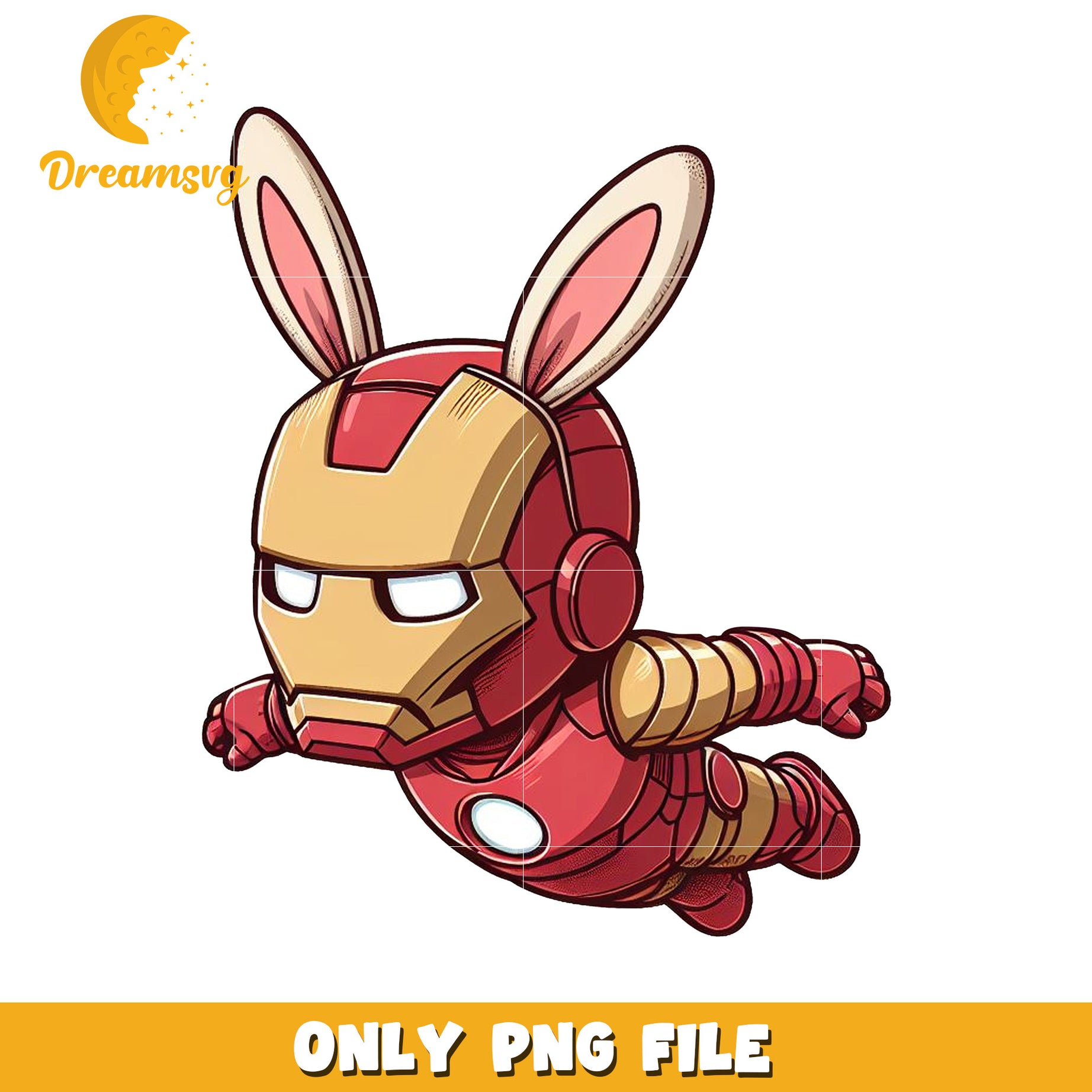 Iron Man Bunny PNG Cute Cartoon