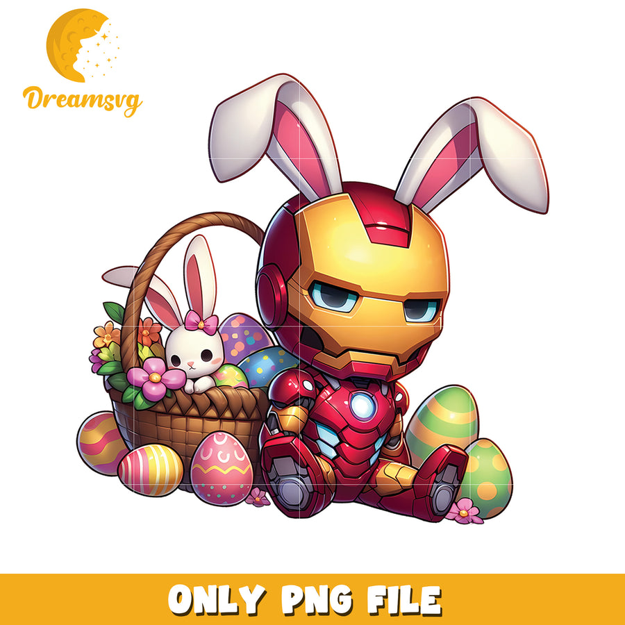 Iron Man Easter Bunny PNG Cartoon Image