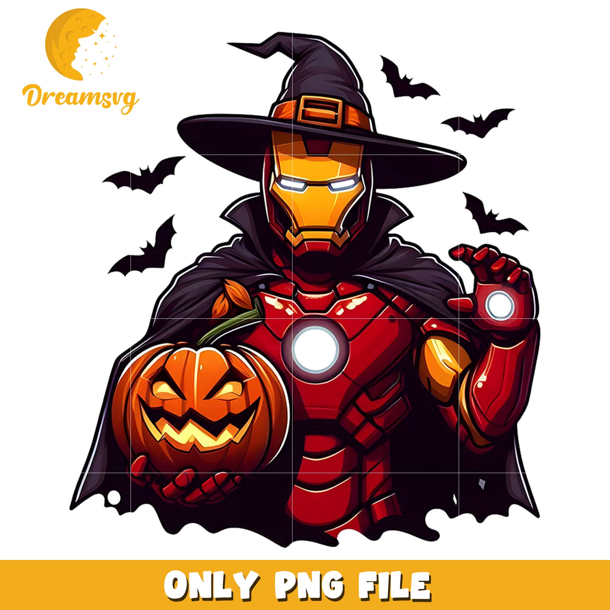 Ironman witch spooky png, halloween​​​​ decor png, halloween wallpaper​ png