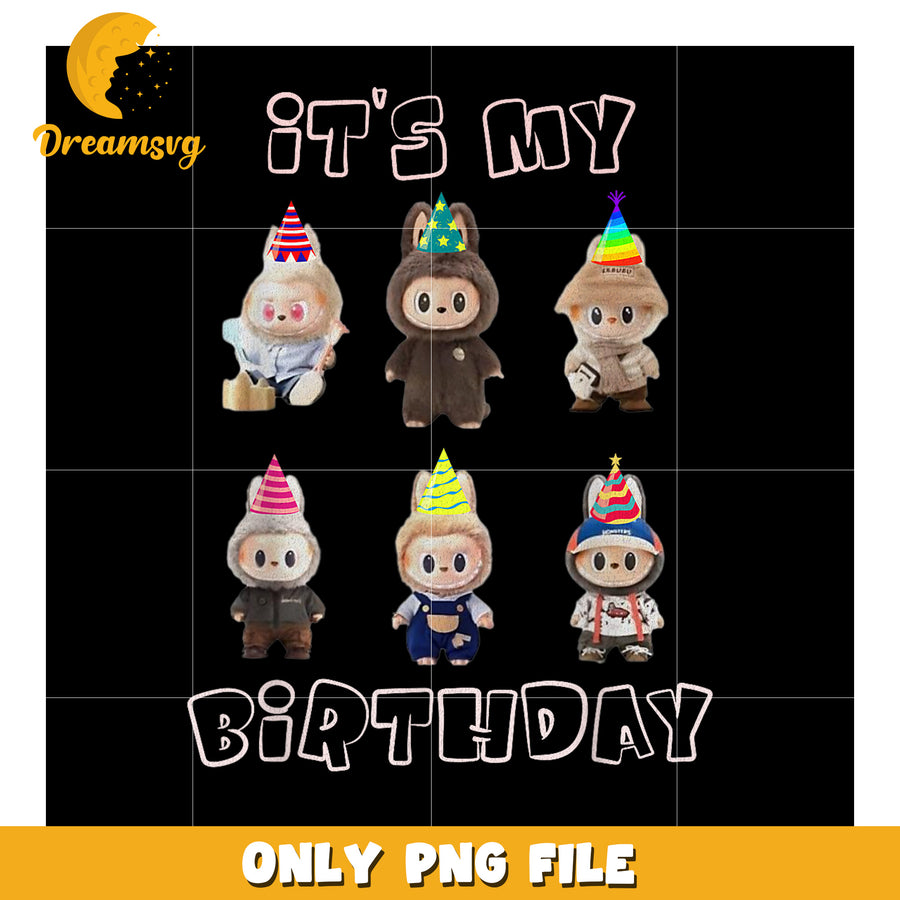 It's My Birthday Cute Animal PNG, Sublimation Design
