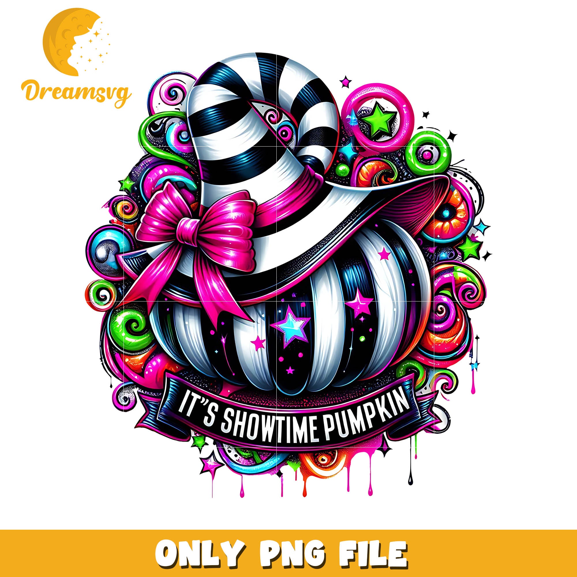 It's showtime pumpkin png, Beetlejuice halloween movies png