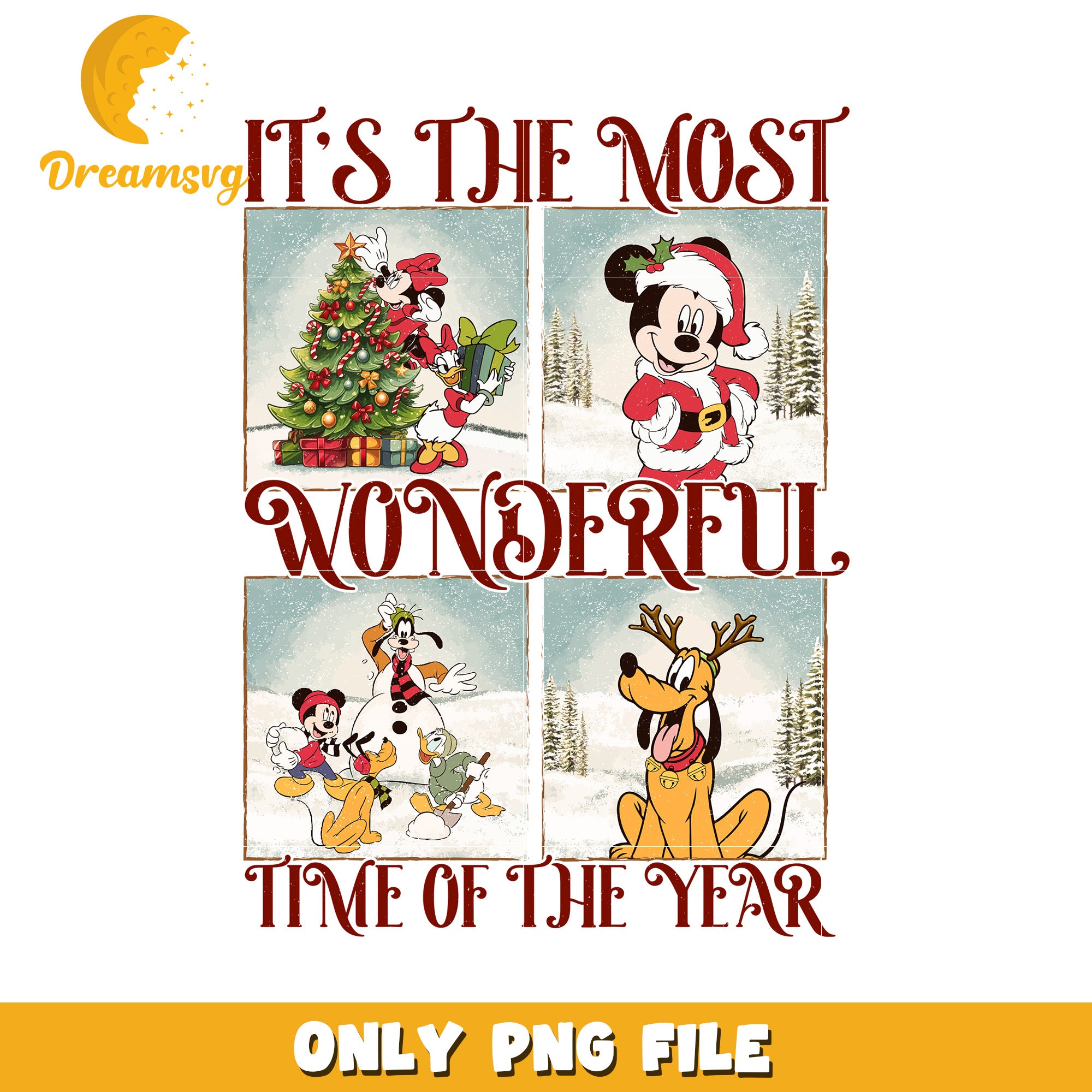 It's the most wonderful time png, merry disney png, holiday magic png