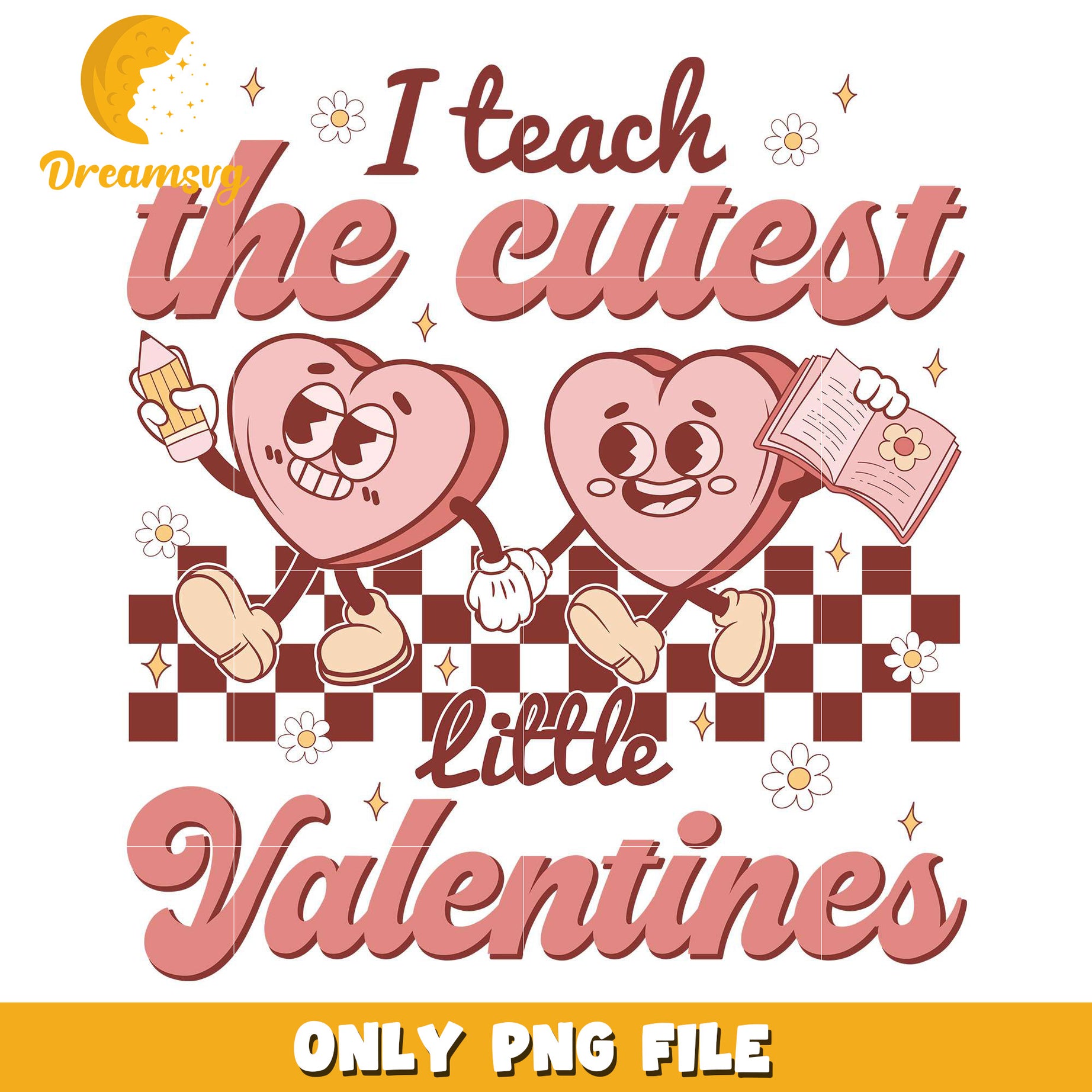 I teach the cutest little valentines png, heart sahpe png