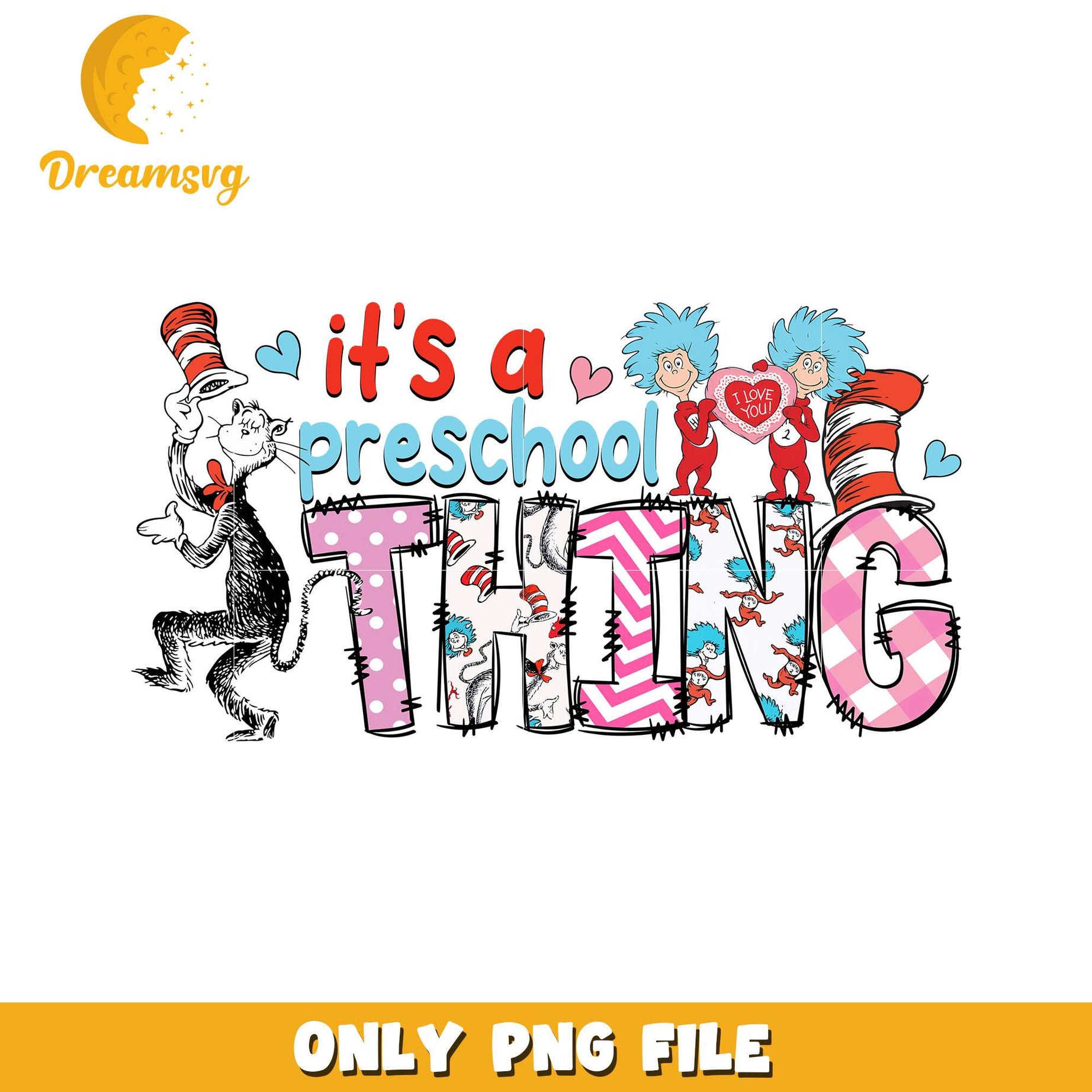 Its a Preschool Thing Fun Cat in the Hat PNG Design