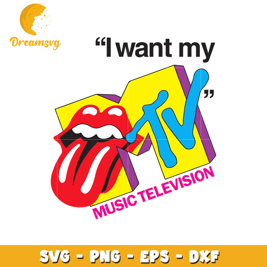 I want my tv music television svg, logo design svg, tv show svg