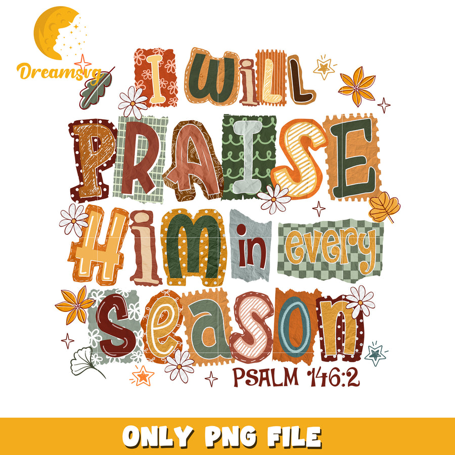 I will praise him png, white christmas​​​ png, cartoon​ png