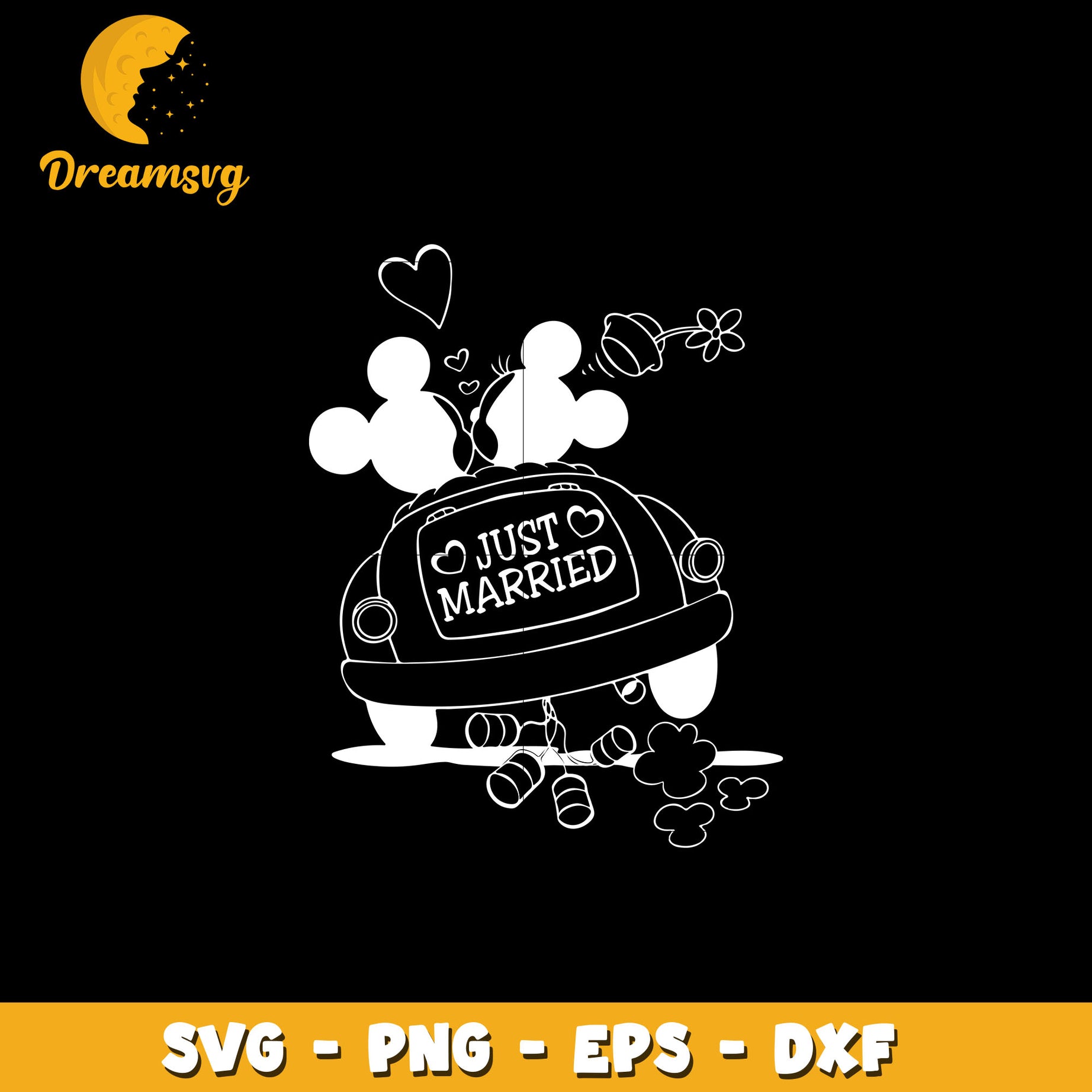 Just Married mickey couple svg, disney svg, instant download