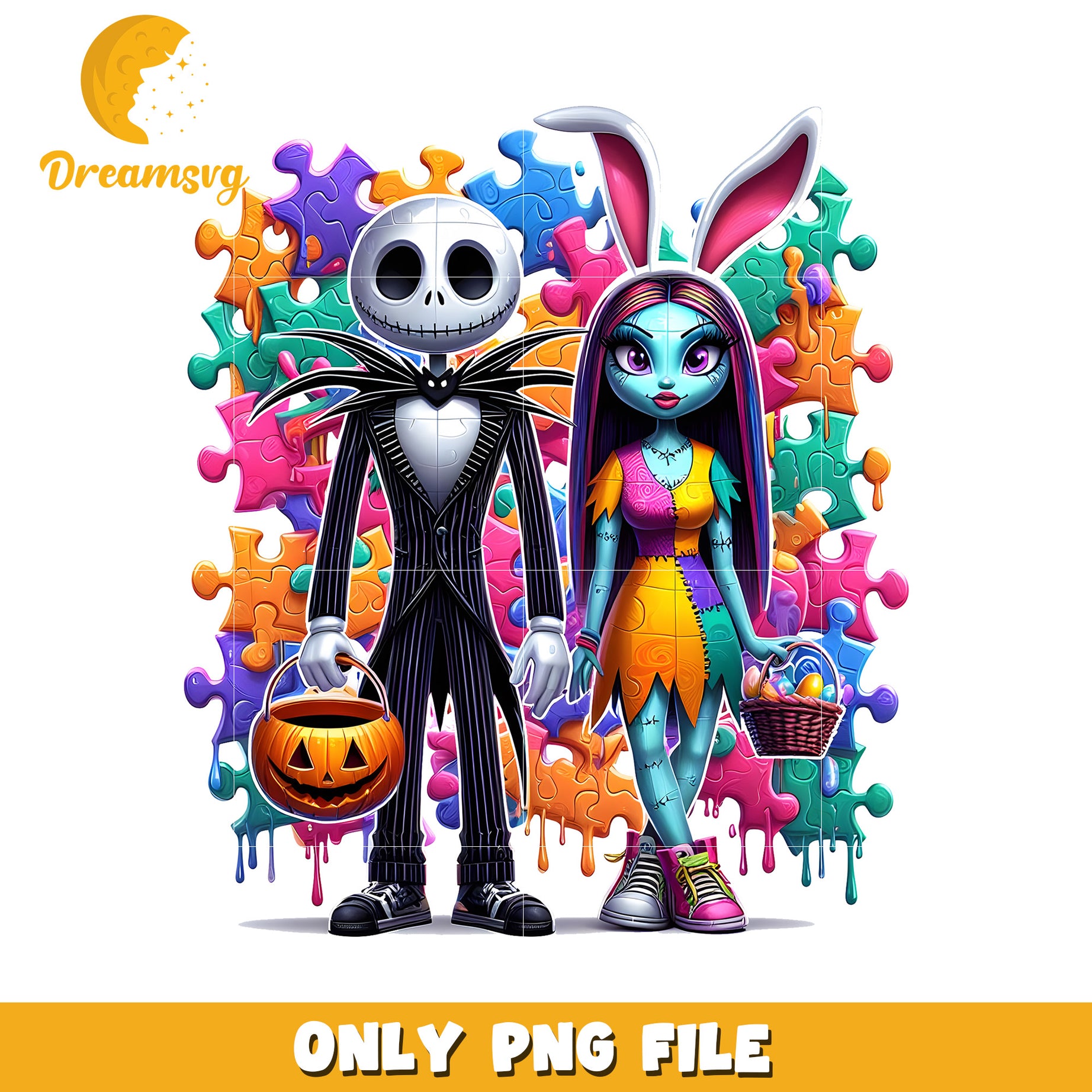 Jack Sally Puzzle Halloween Easter PNG