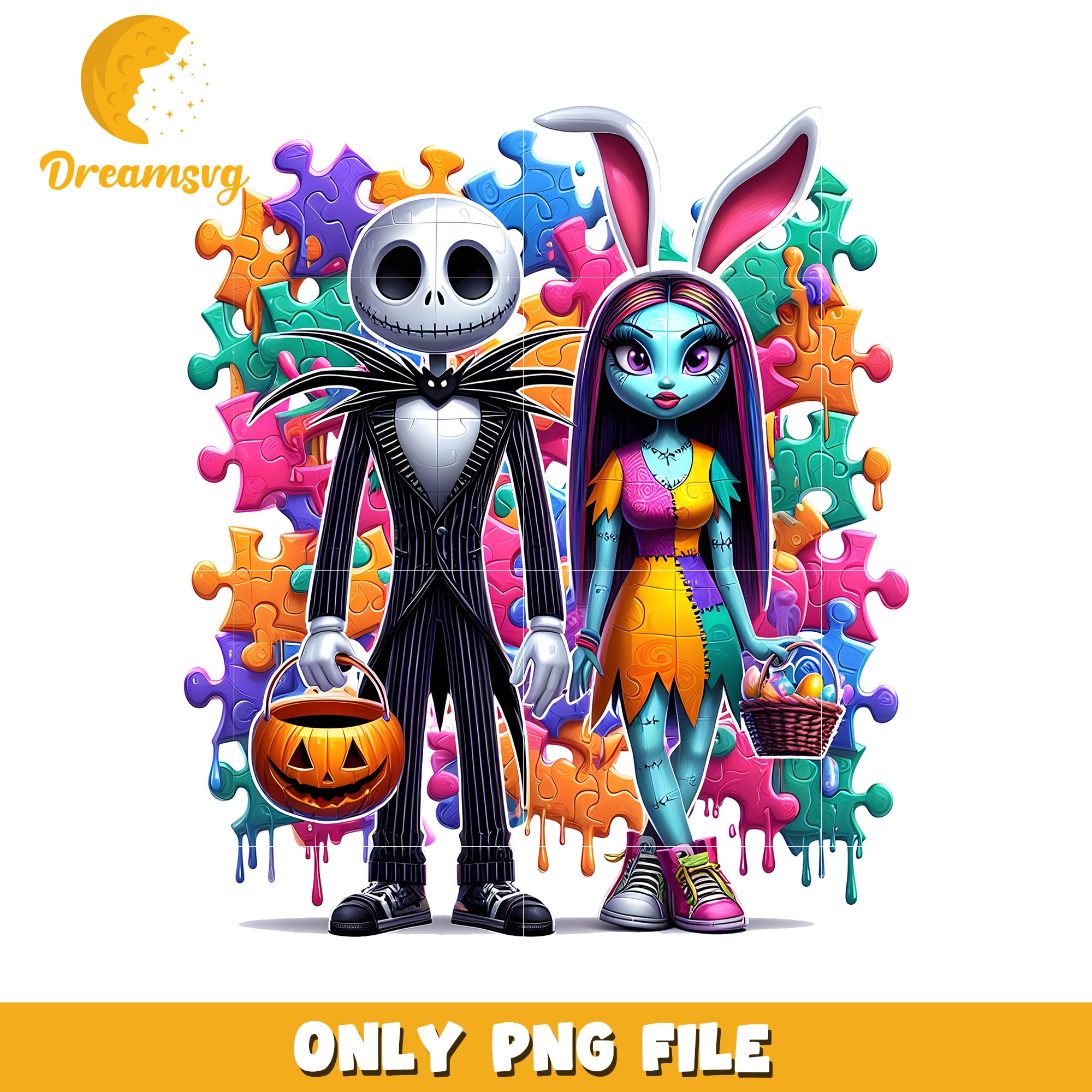 Jack Sally Puzzle Halloween Easter PNG