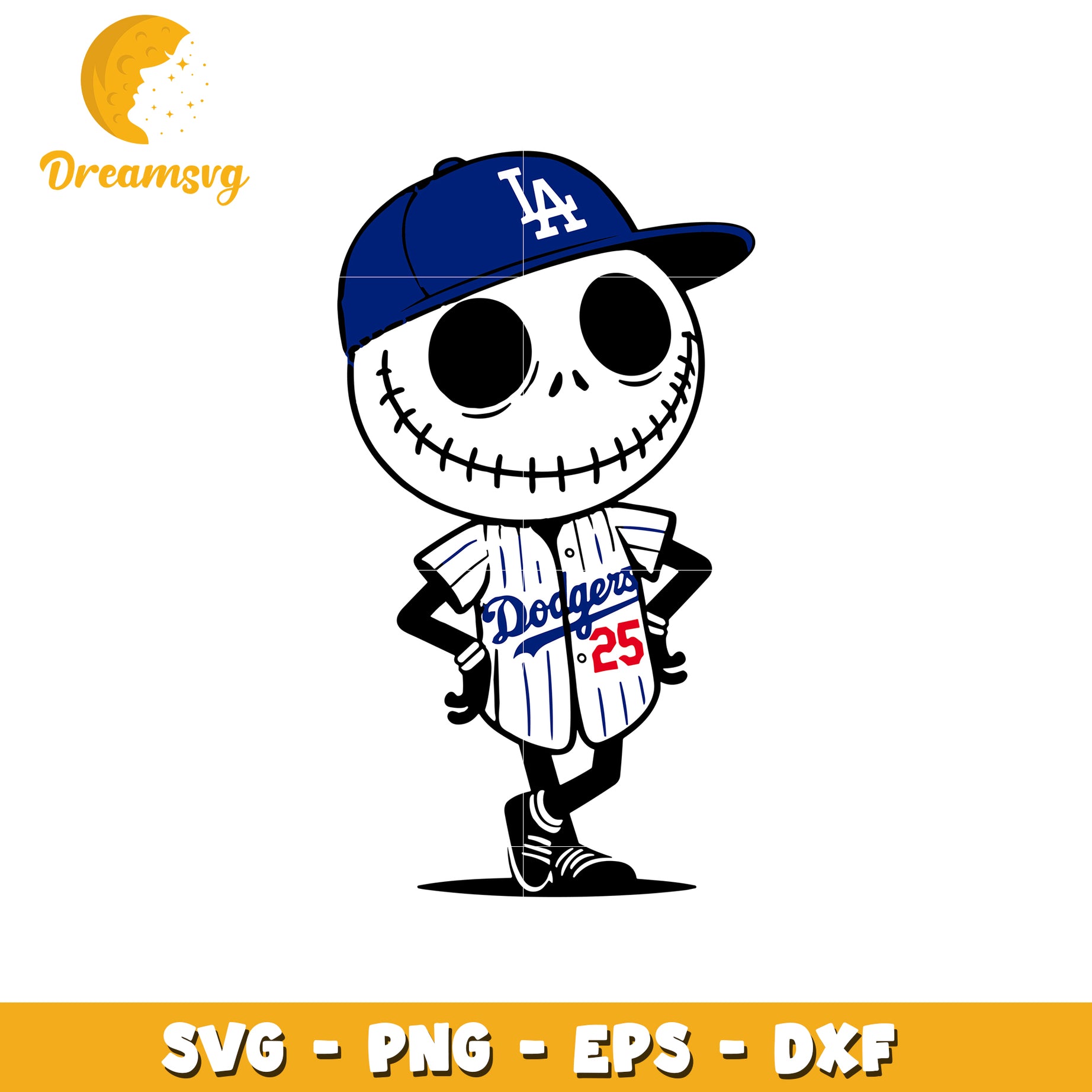 Jack Skellington character baseball svg, LA Baseball svg