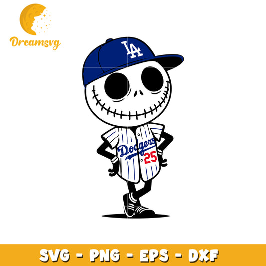 Jack Skellington character baseball svg, LA Baseball svg