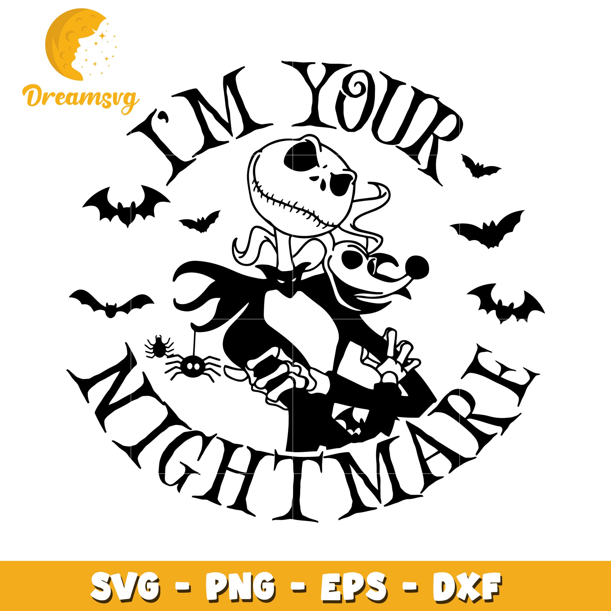 Jack I'm your nightmare before Christmas svg, Halloween movies characters svg