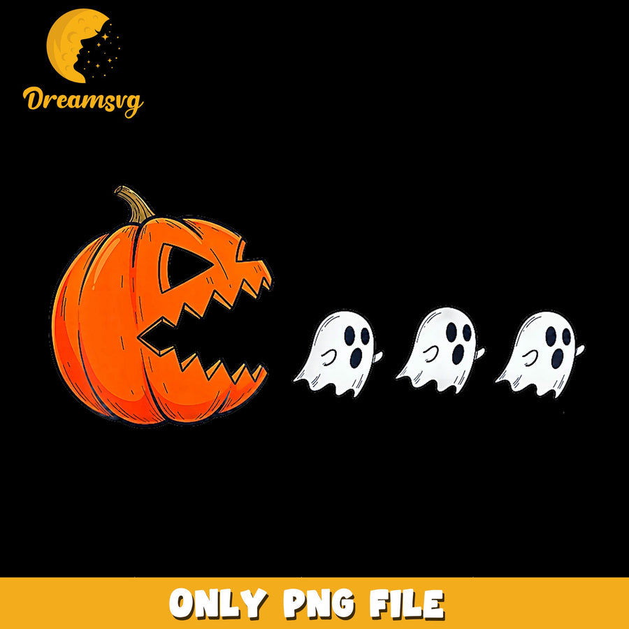Jack O Lantern Eating Ghosts Halloween PNG, Pumpkin Ghost, Spooky PNG