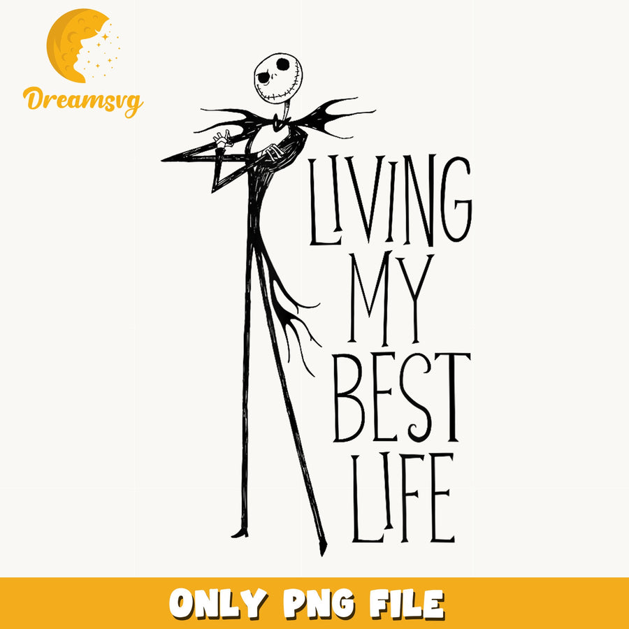 Jack Skellington Living My Best Life PNG, NBC, Halloween PNG