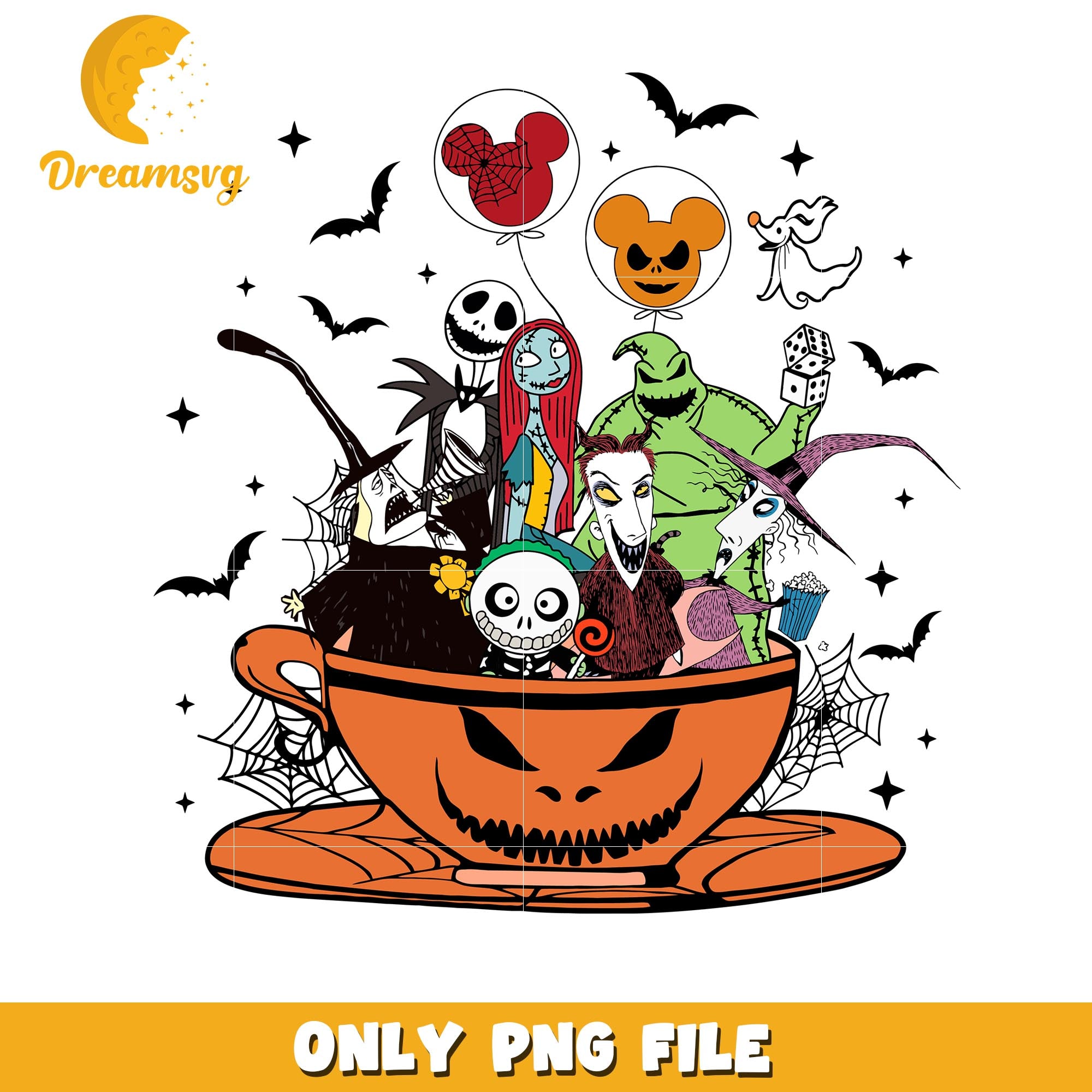 Jack and friends halloween cup art, Horror movies killers png