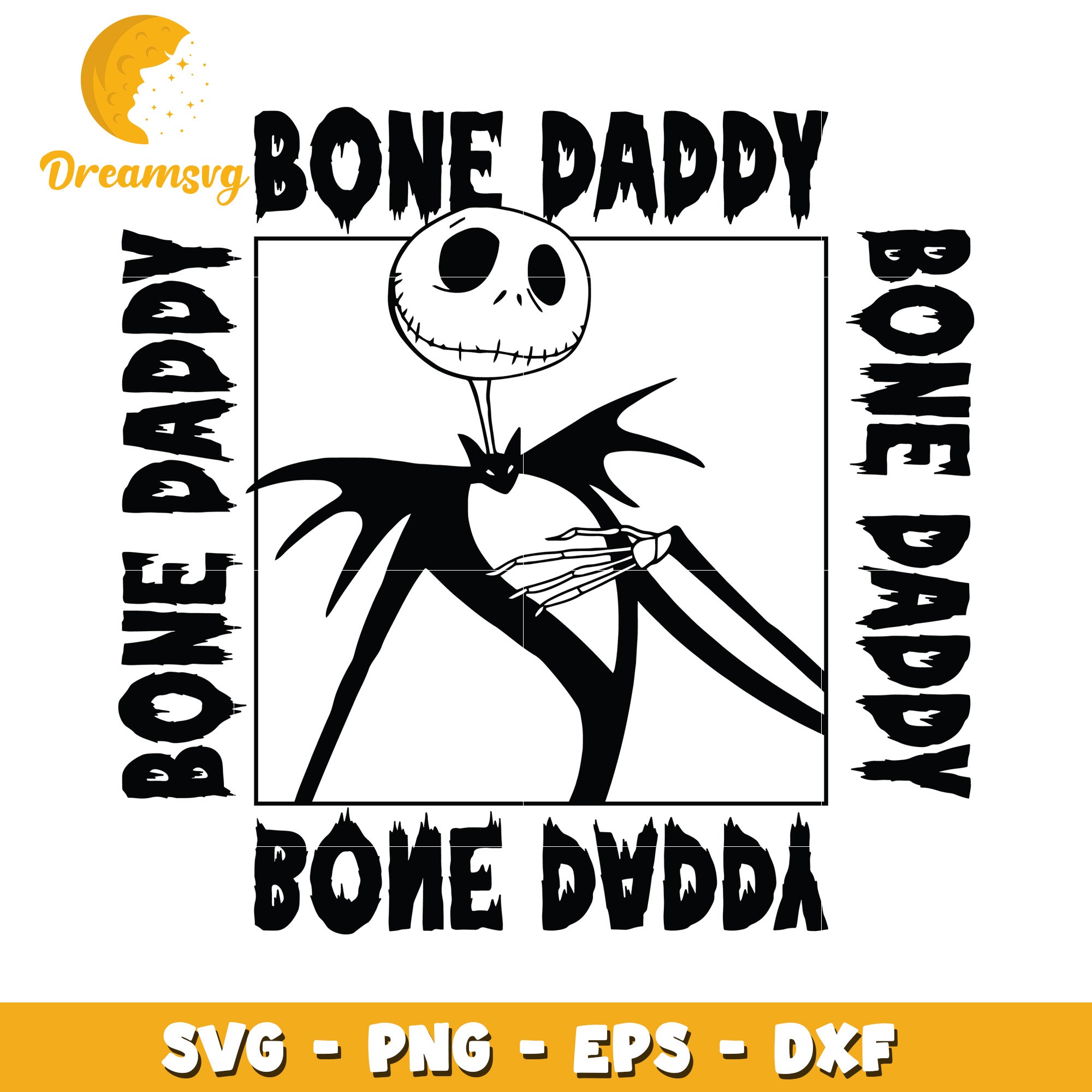Jack bone daddy nightmare before Christmas svg, Halloween movies characters svg