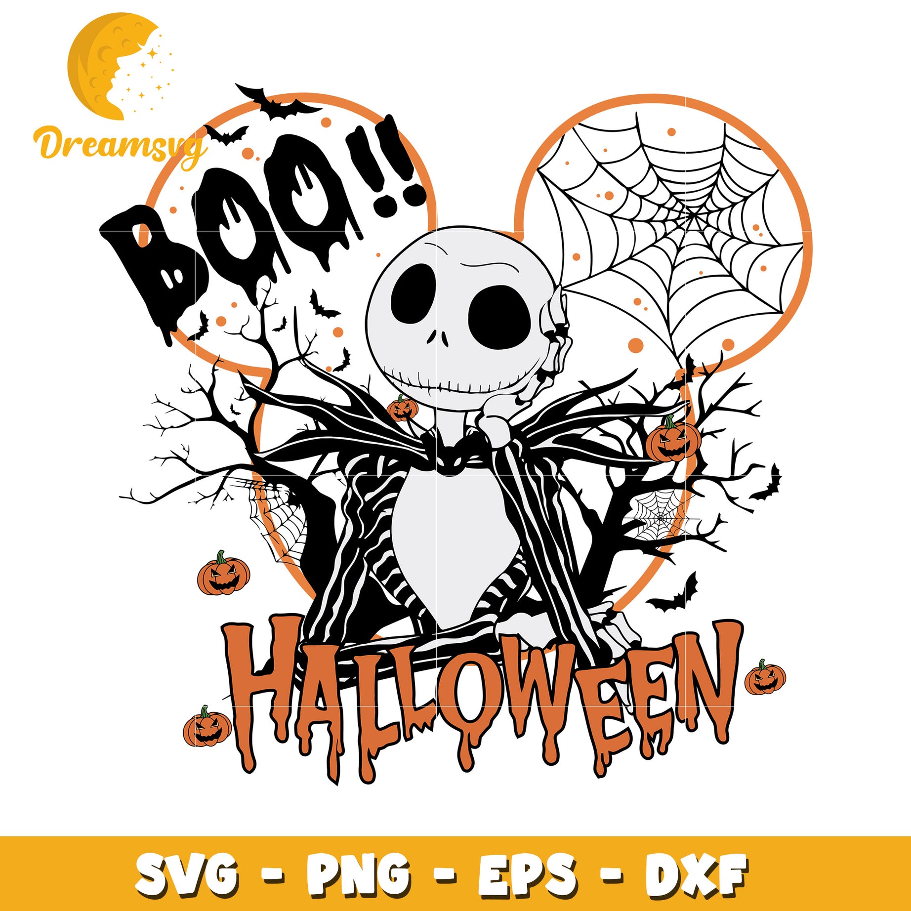 Jack boo nightmare before Christmas svg, Halloween movies characters svg