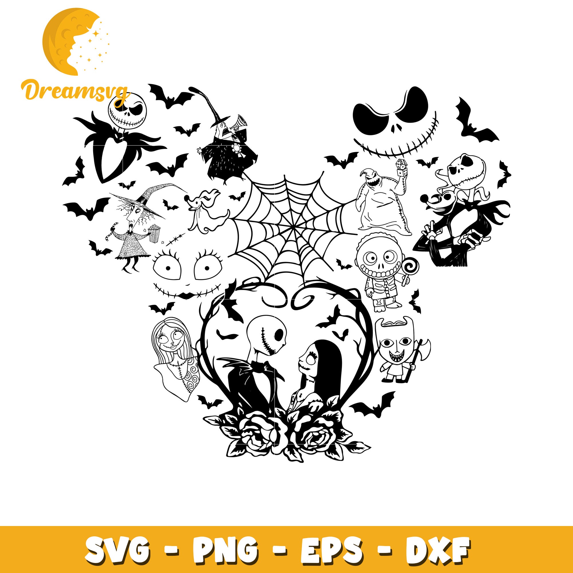 Jack love nightmare before Christmas svg, Halloween movies characters svg
