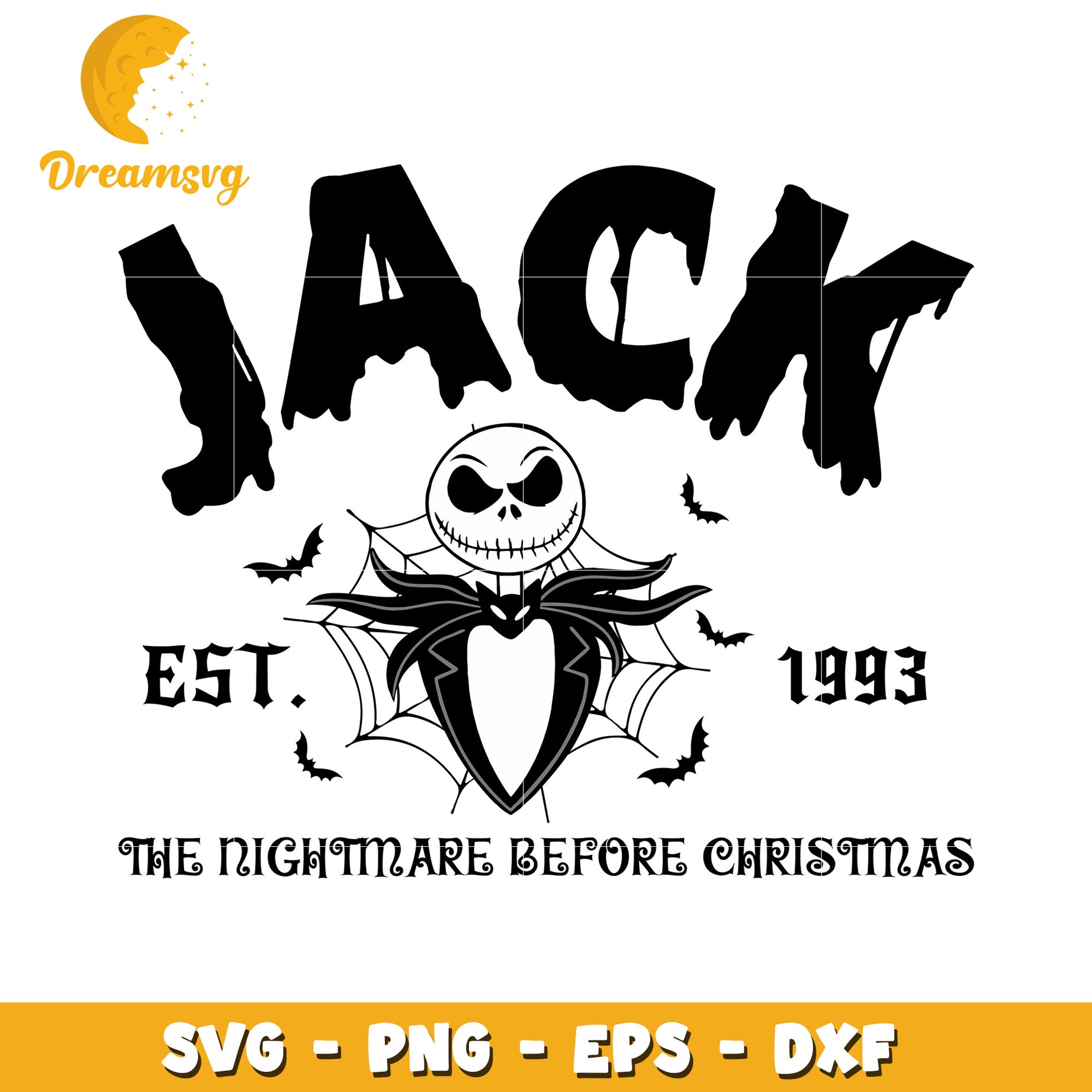 Jack nightmare before Christmas svg, Halloween movies characters svg