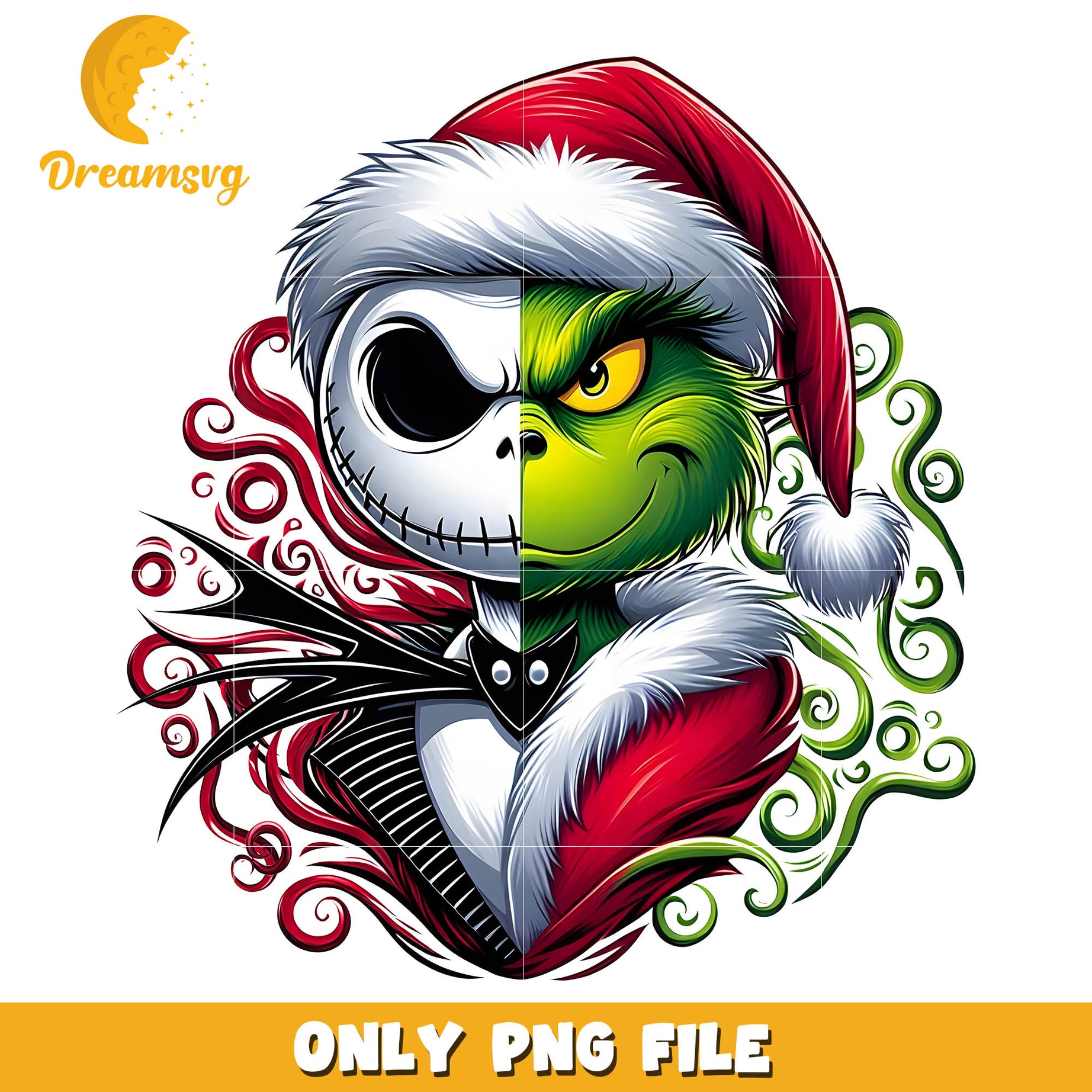 Jack and Grinch cartoon christmas png, jack skellington grinch​ png