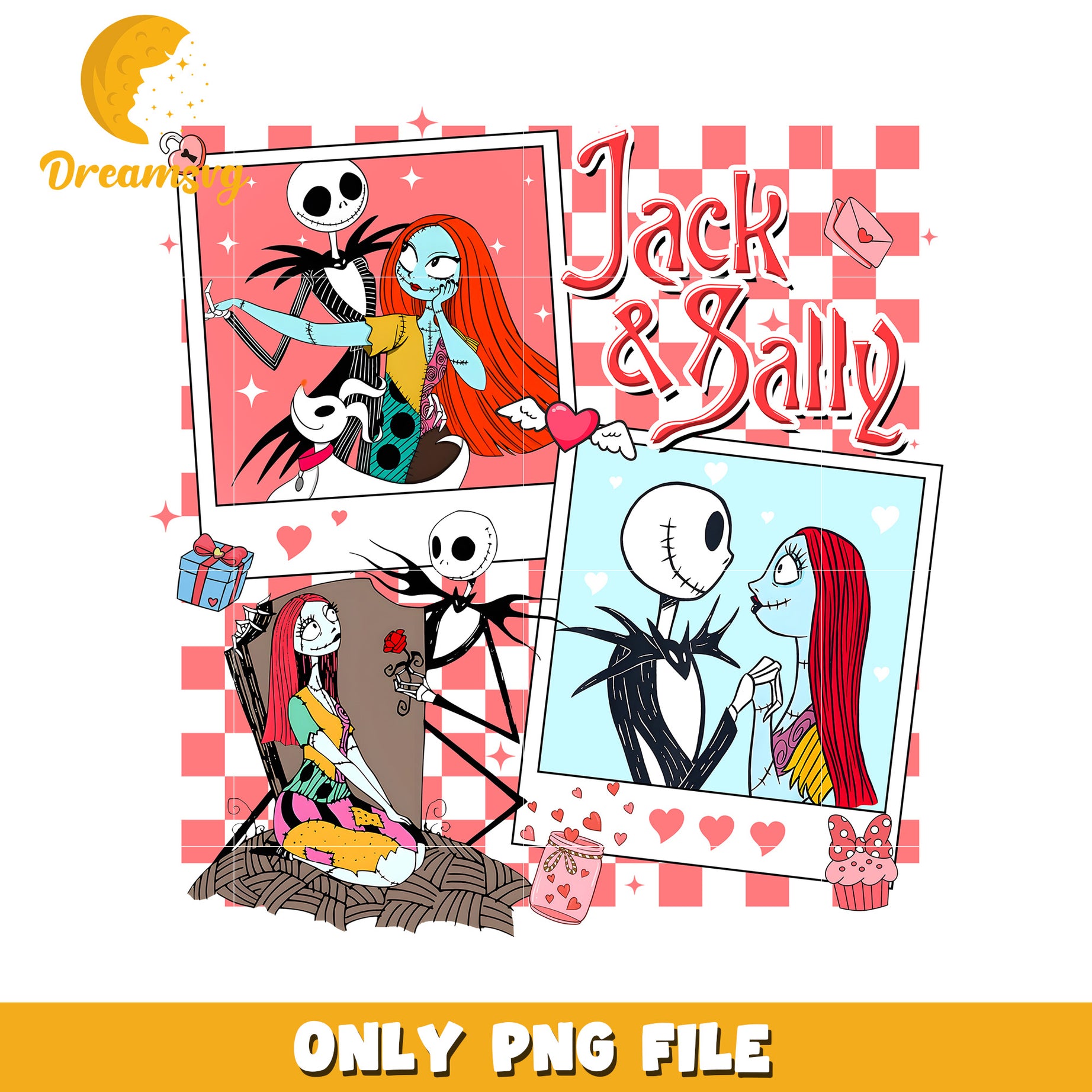 Jack and Sally Love Graphic PNG for Fans and Collectors