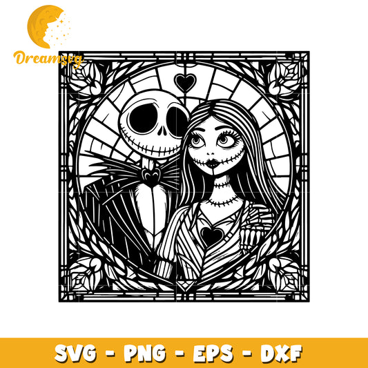 Jack and Sally Skellington couple svg, nightmare before christmas svg