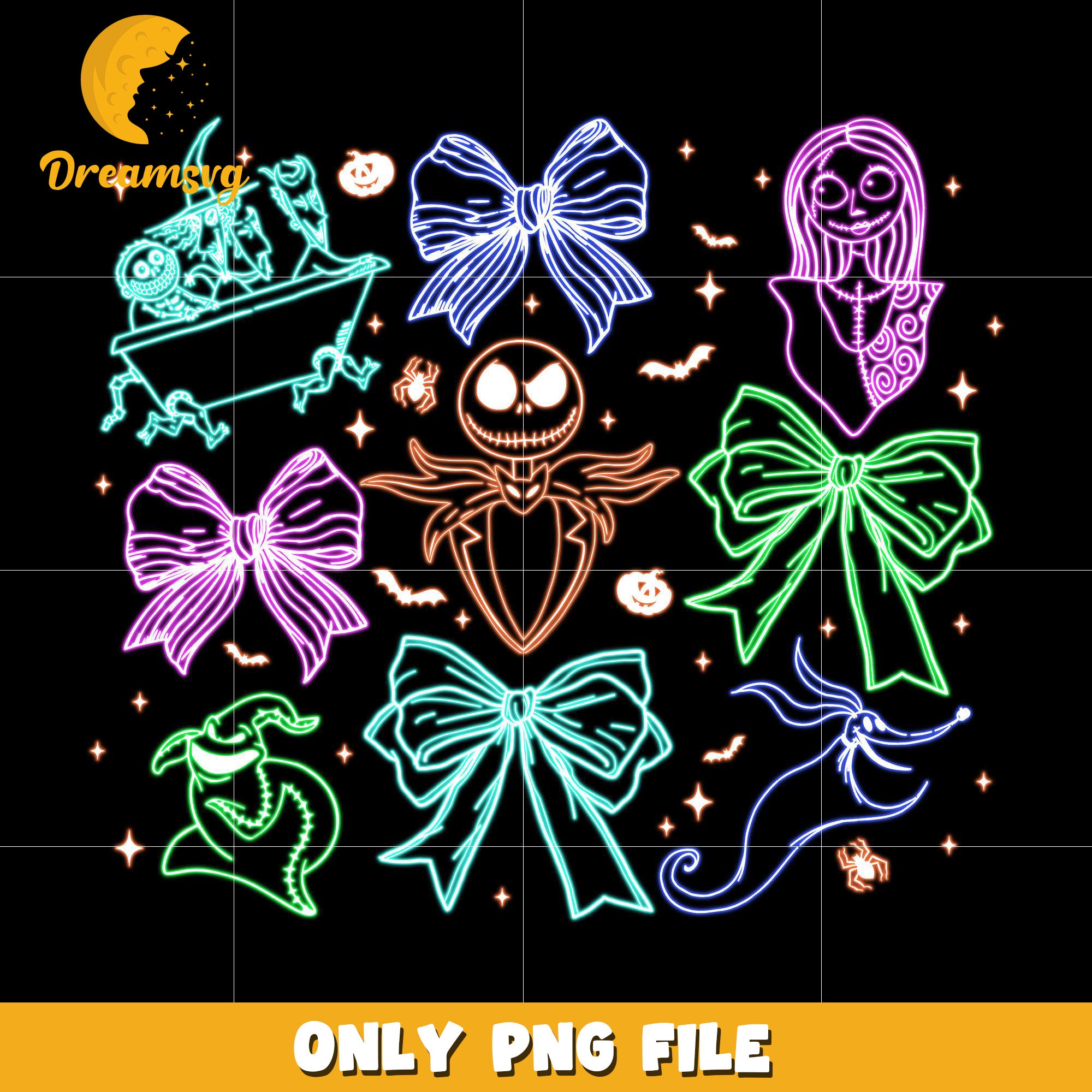 Jack and friends colorful png, halloween store​ png, halloween movies​ png